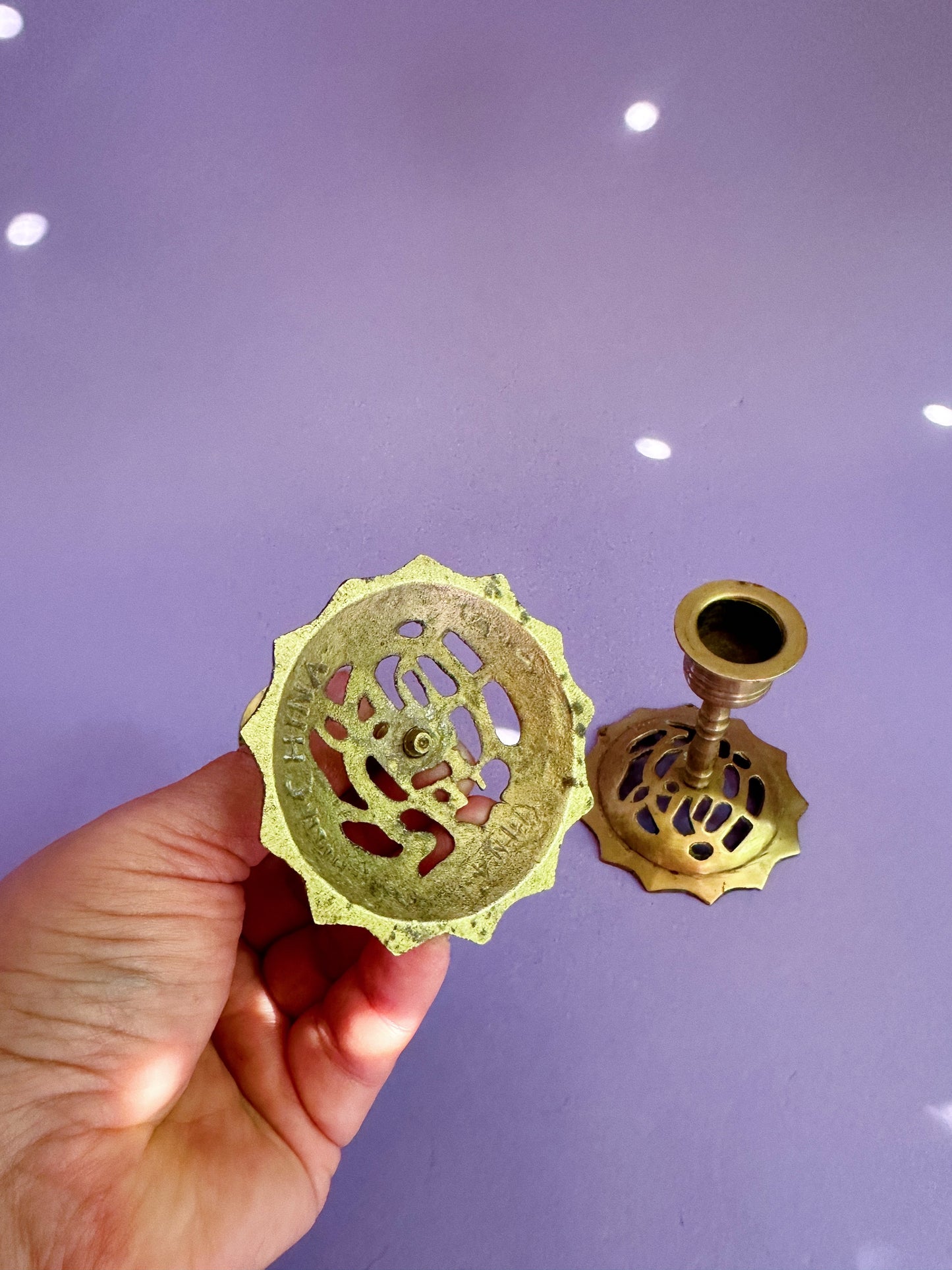 Vintage Small Pair of Brass Candlesticks for Taper Candles