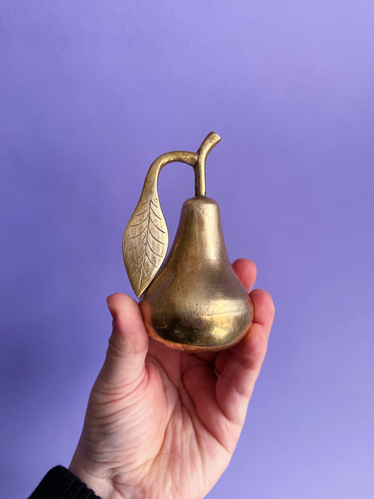Vintage Brass Pear Paperweight