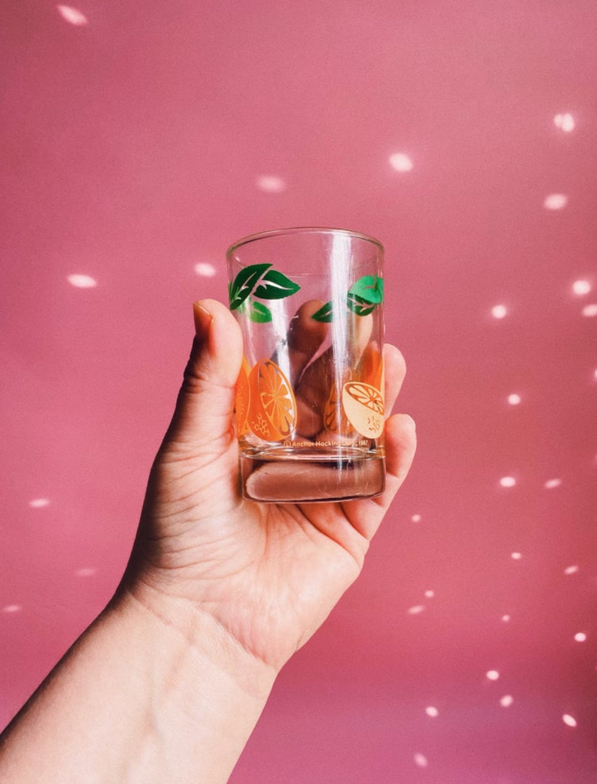 Vintage Anchor Hocking Orange Juice Glasses