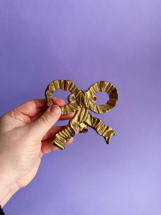 Vintage Brass Bow Wall Hook