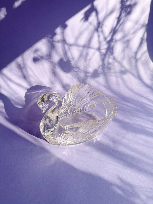 Vintage Regaline Plastic Lucite Clear Swan