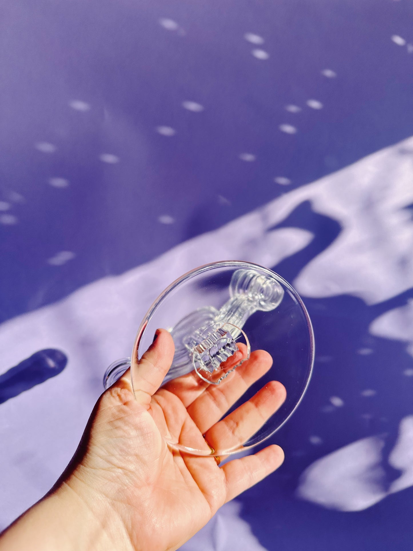 Vintage Art Deco Candlestick Holder Crystal Glass