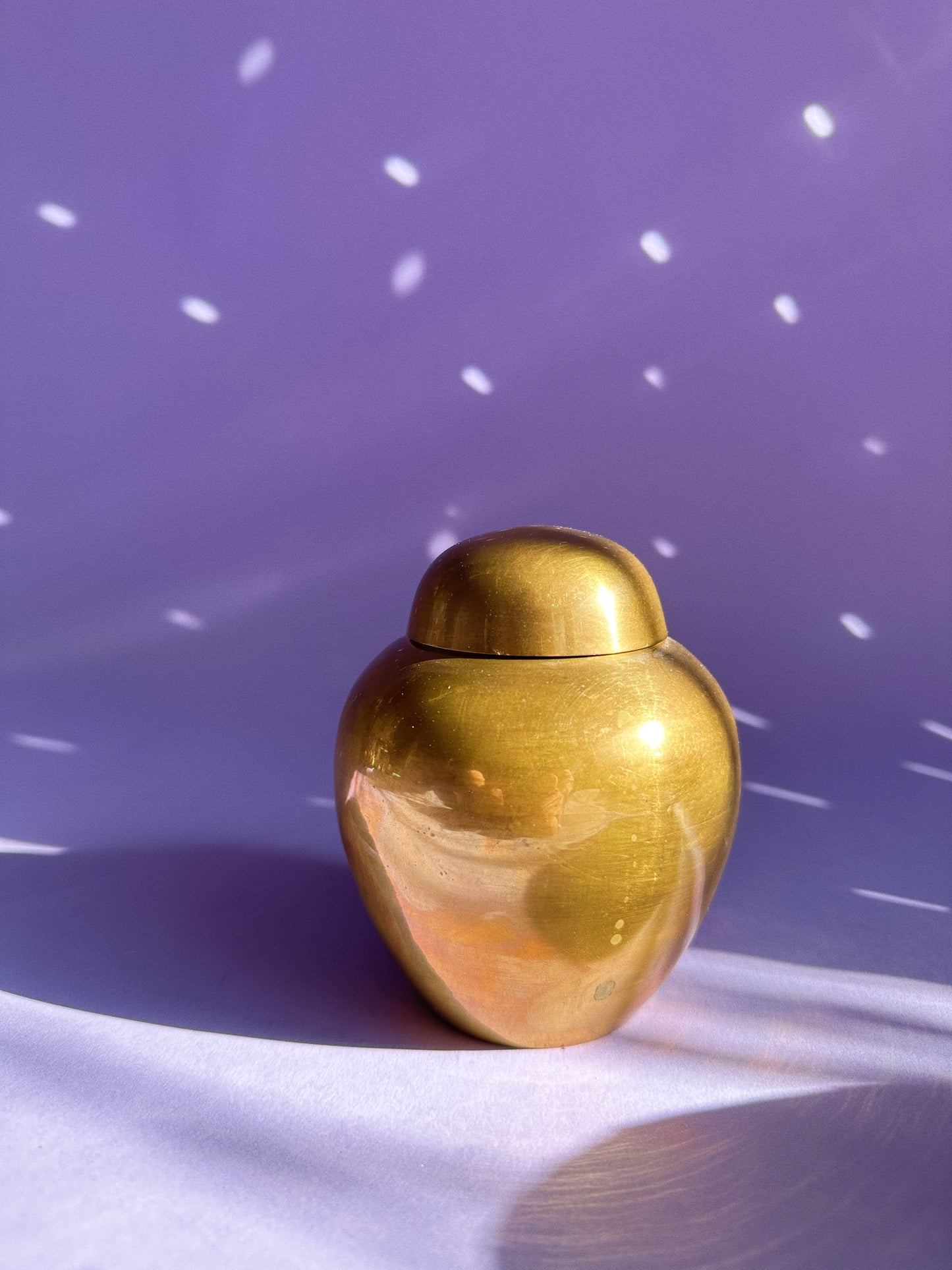 Vintage Small Brass Lidded Urn / Jar