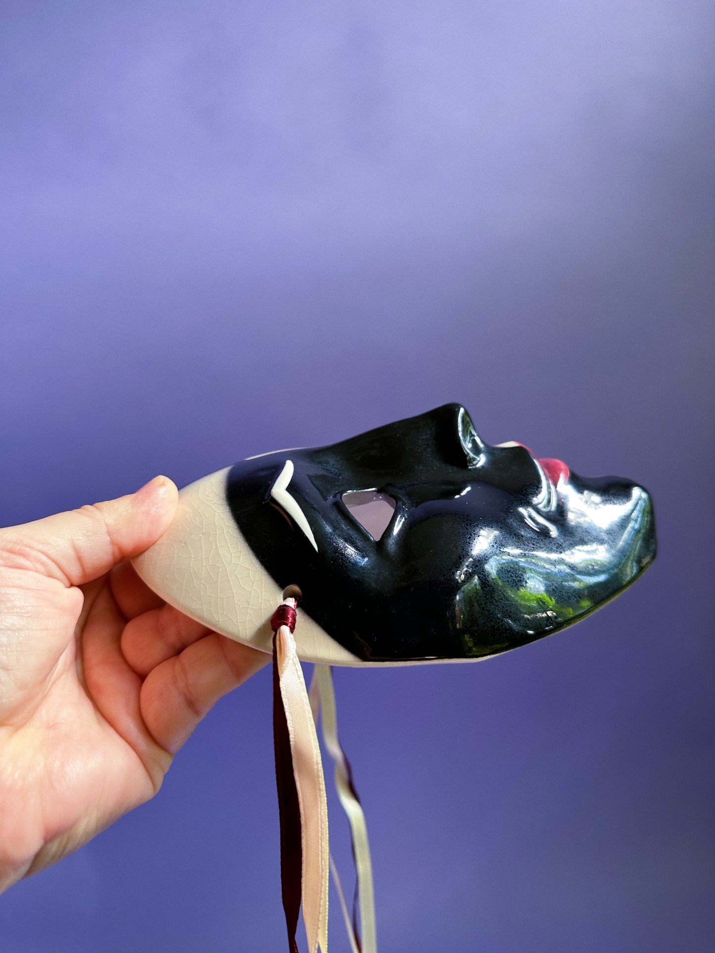 Vintage Clay Art SF Music Notes Ceramic Wall Mask 1990