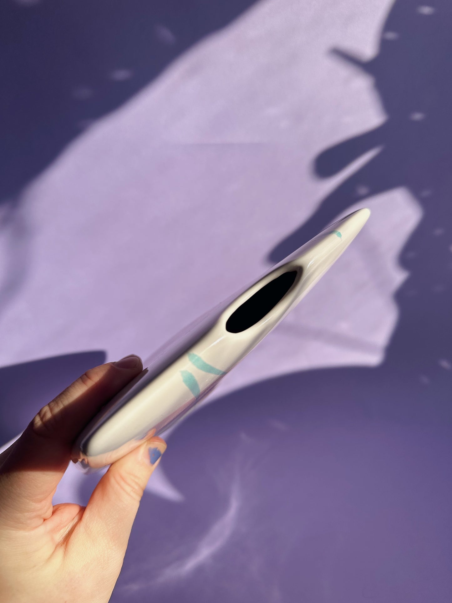 Vintage 80s Post Modern Flat Vase