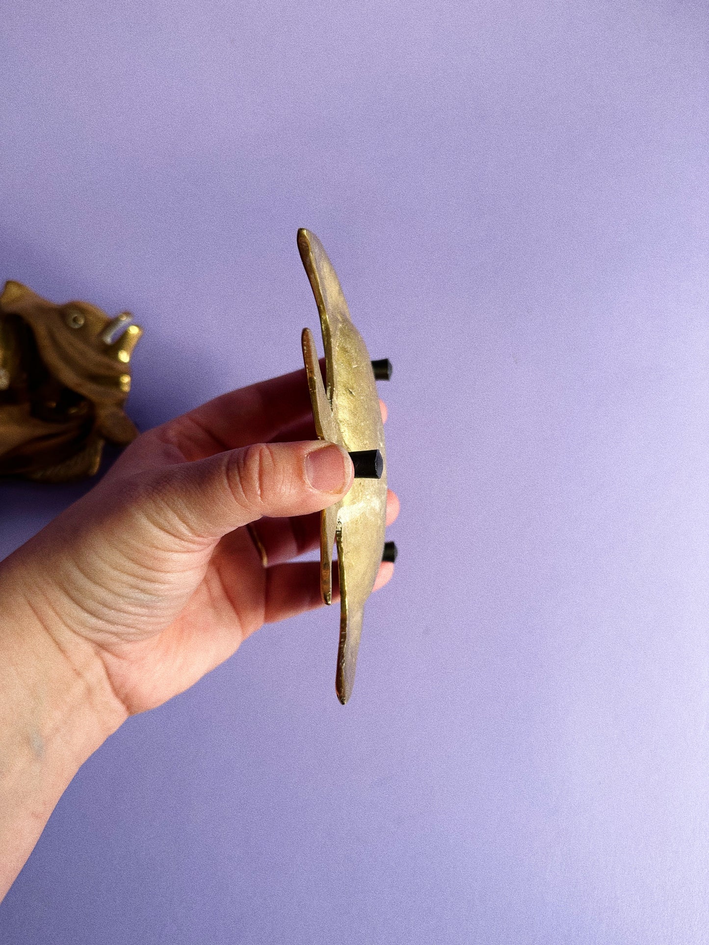 Vintage Solid Brass Fish Ashtrays