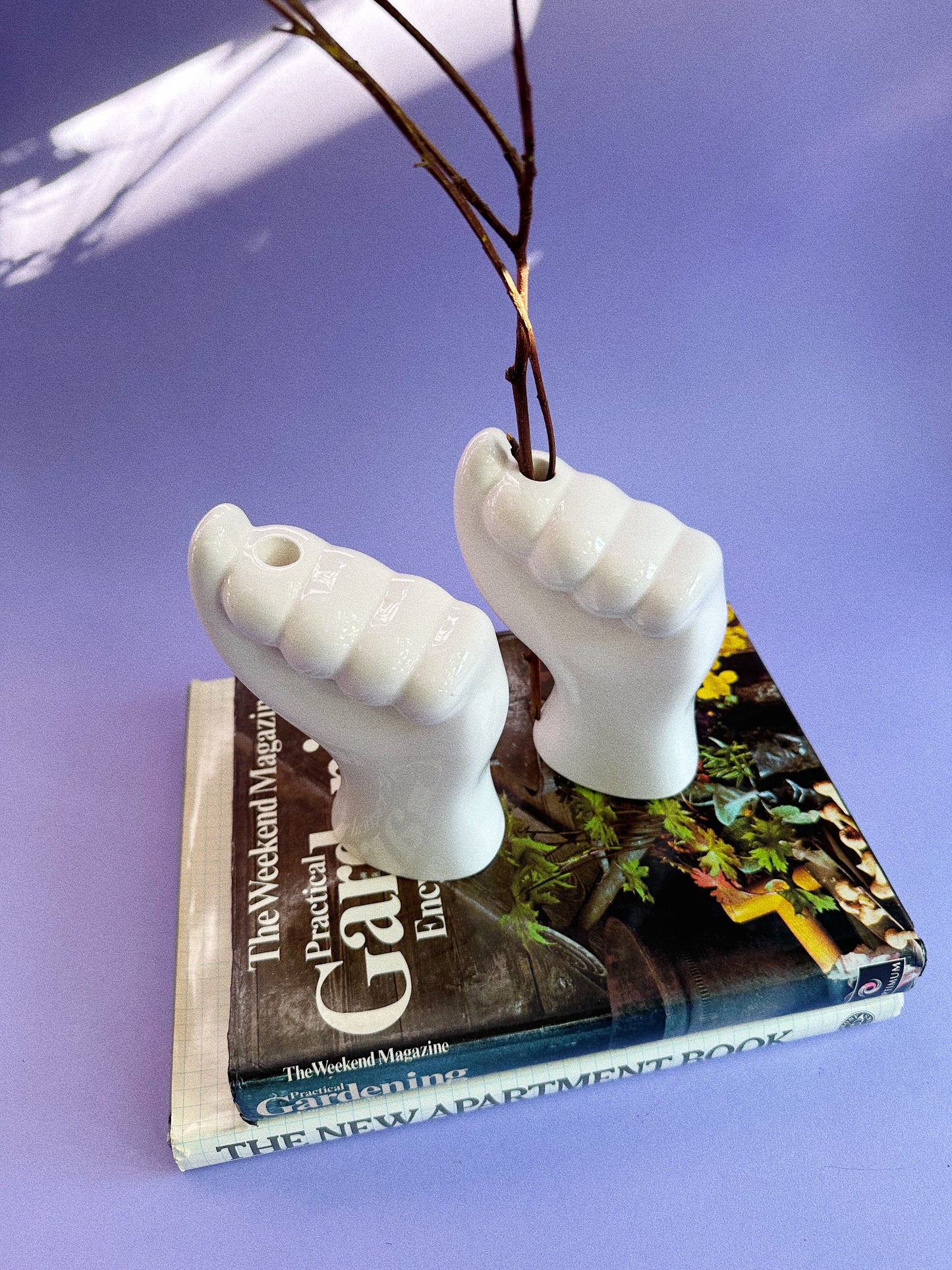 Vintage 1980s Ceramic Fist Sculpture