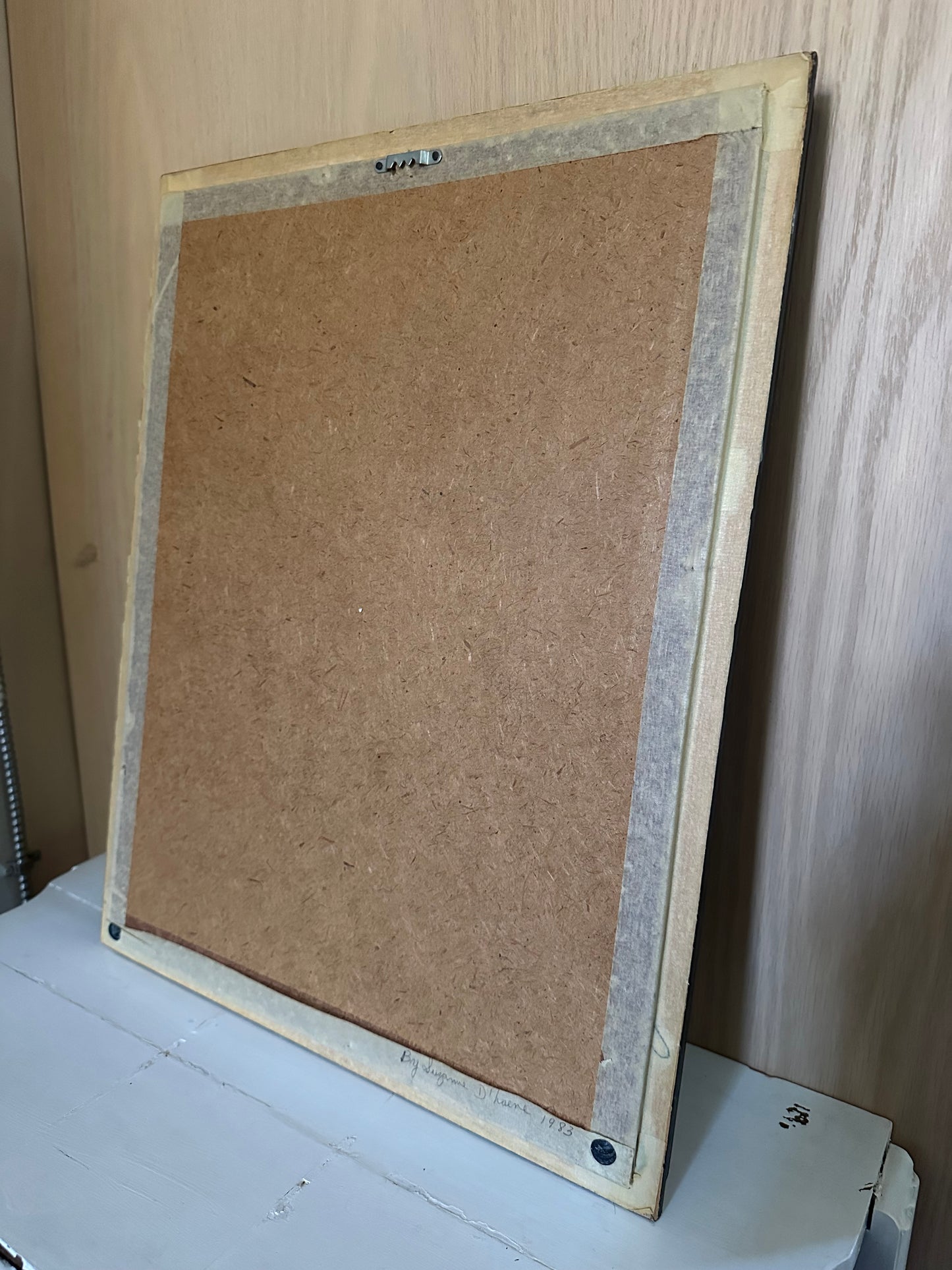 Vintage Japanese Matsuhato Bunka Punch Embroidery Pink Cat Framed