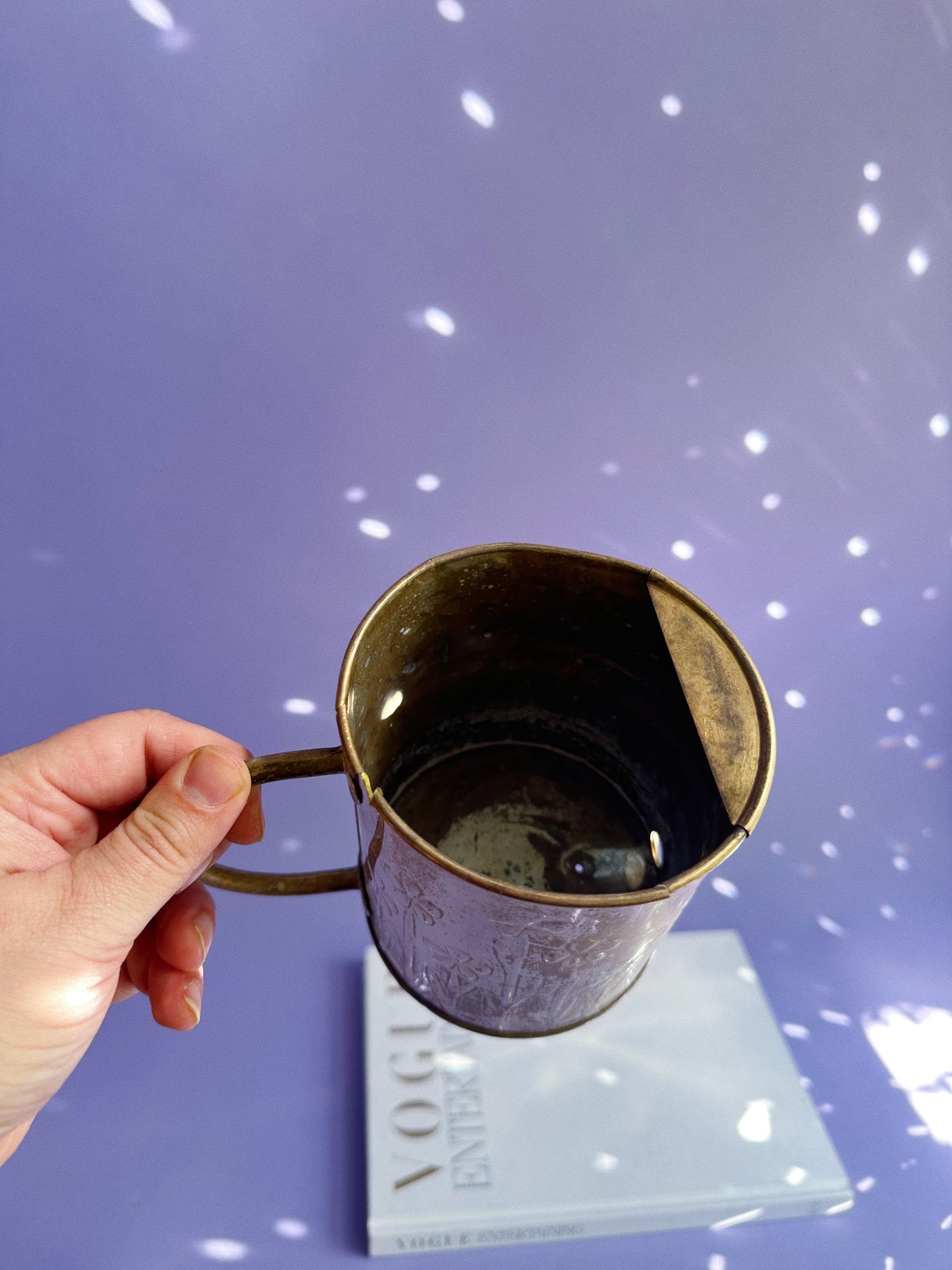 1980s Brass Floral Embossed “Watering Can” FTDA Planter