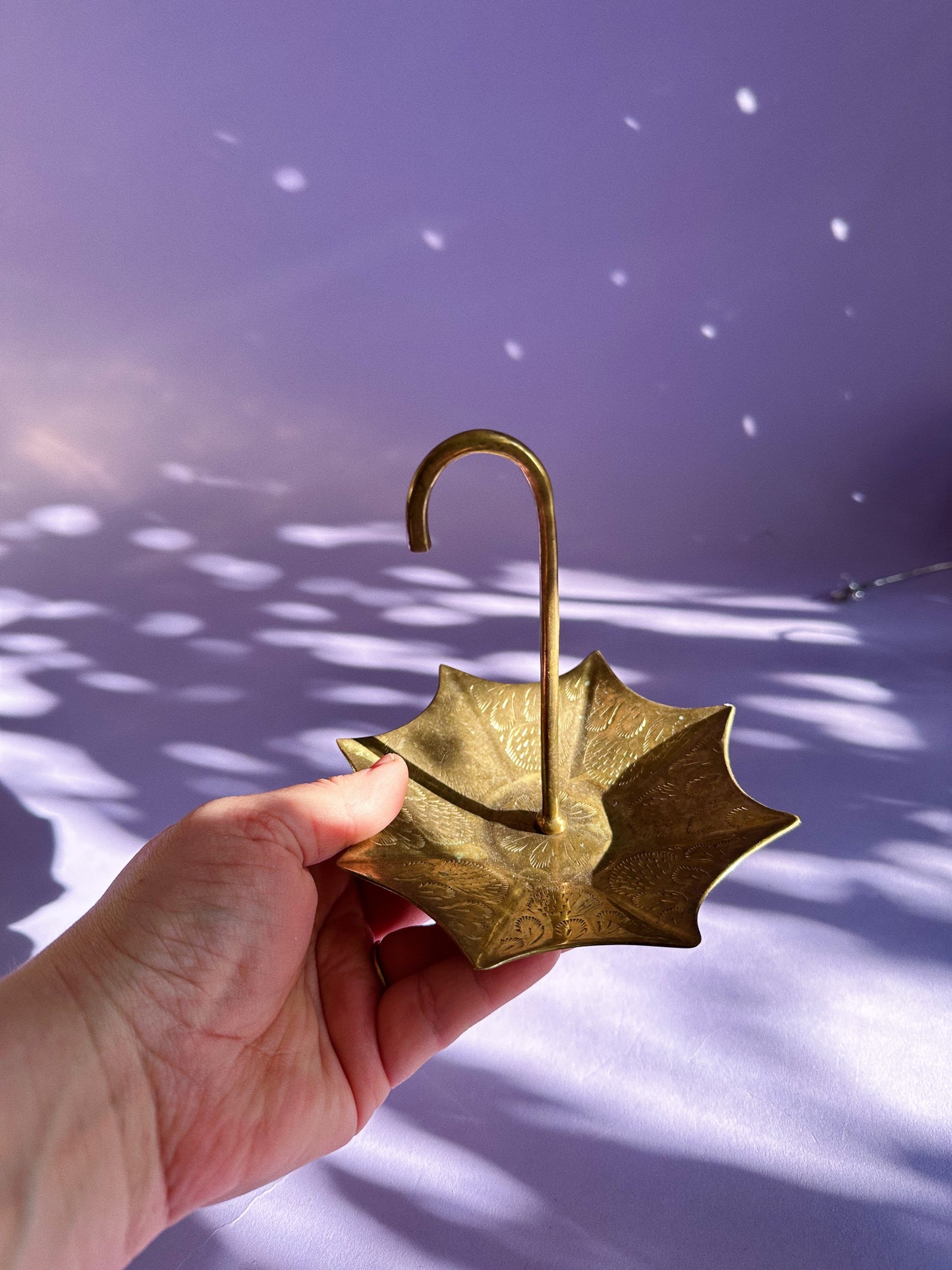 Vintage Brass Umbrella Jewelry / Throw Dish