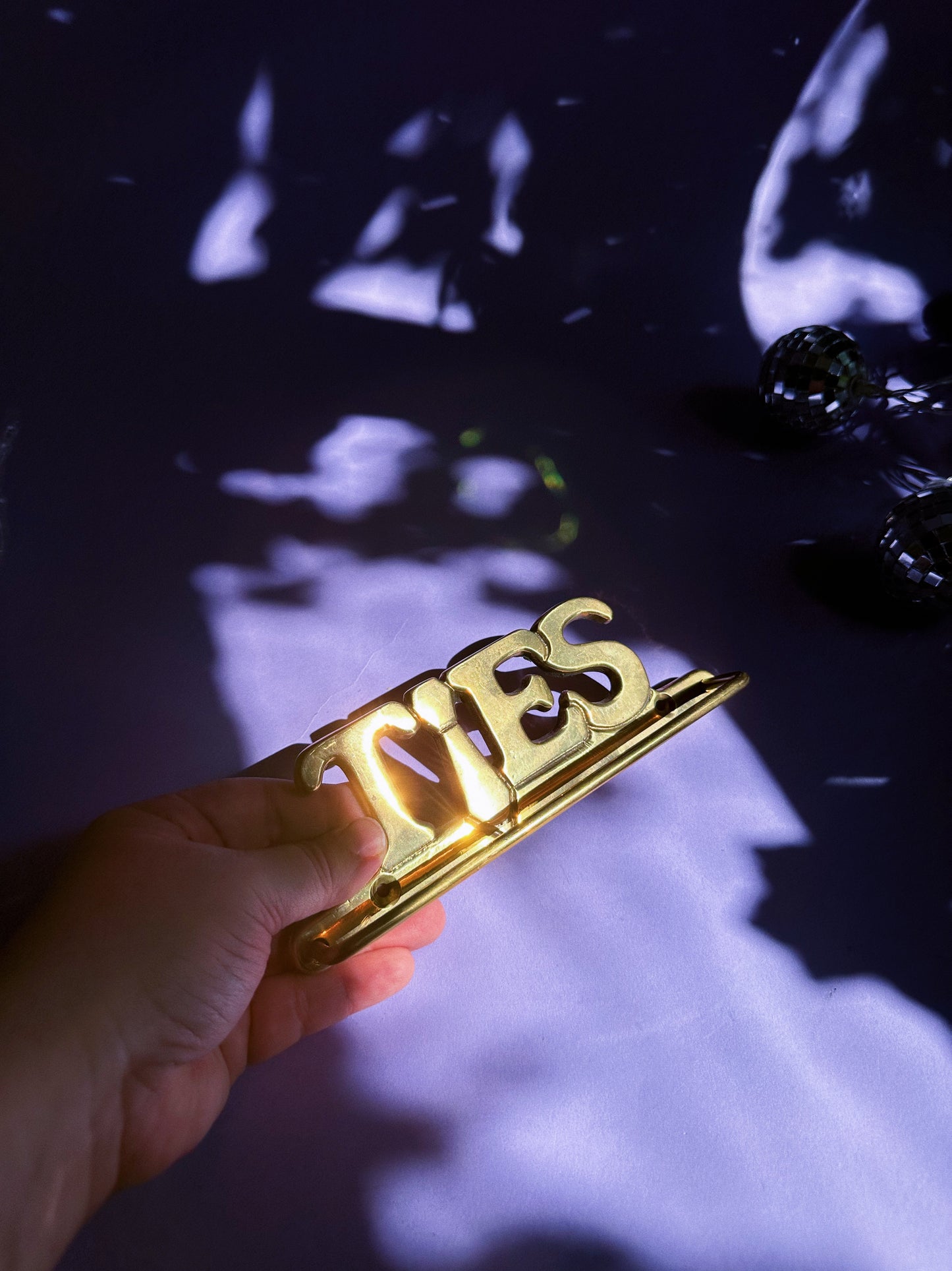 Vintage Brass Tie Hanger “Ties” NIB