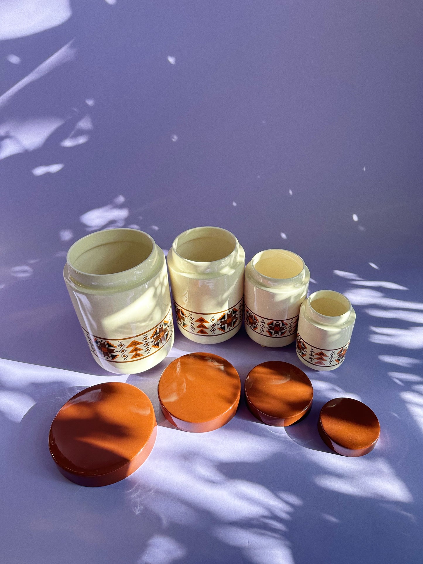 1970s Set of 4 Ceramic Kitchen Canisters