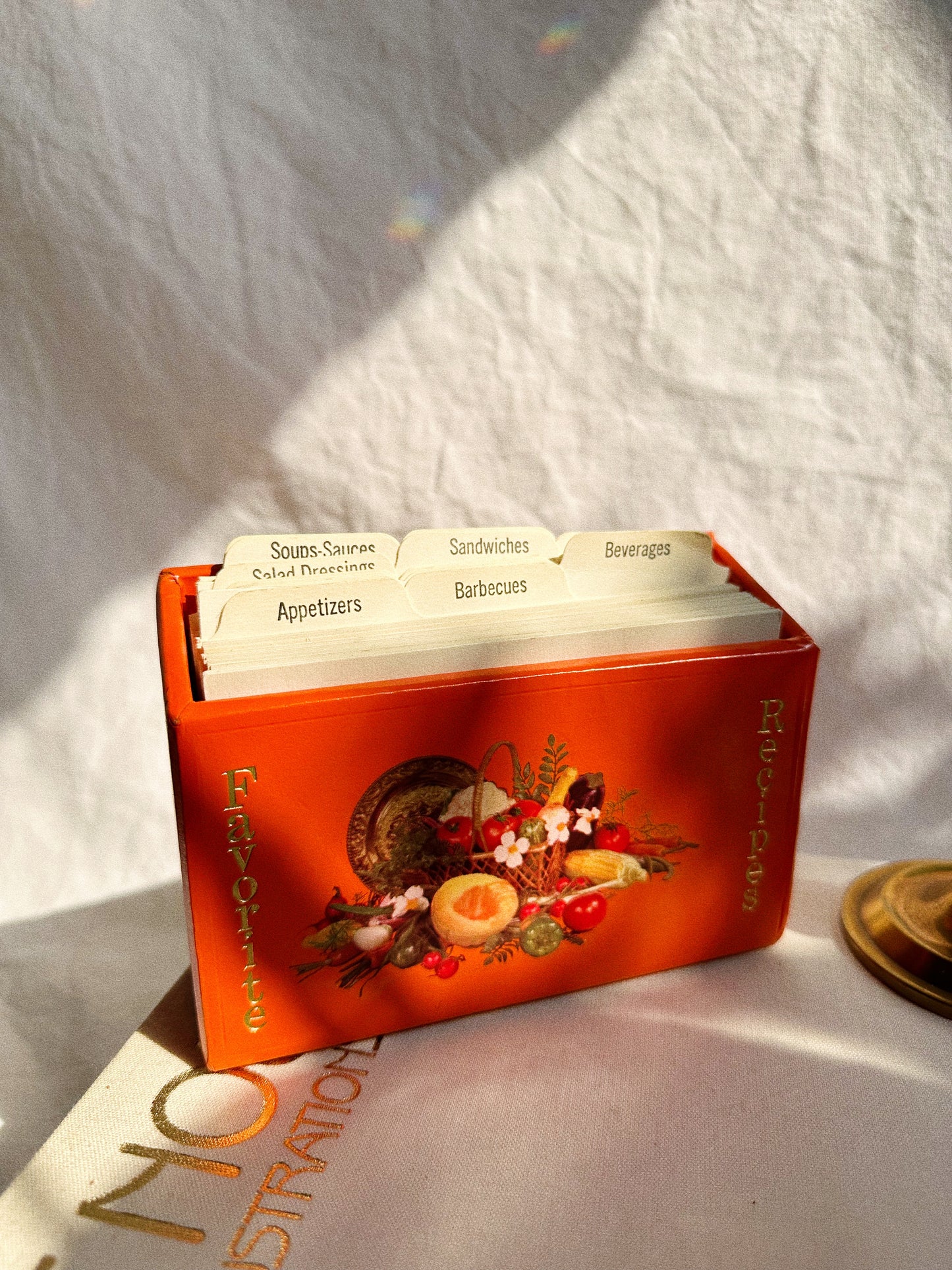Vintage Orange Recipe Box
