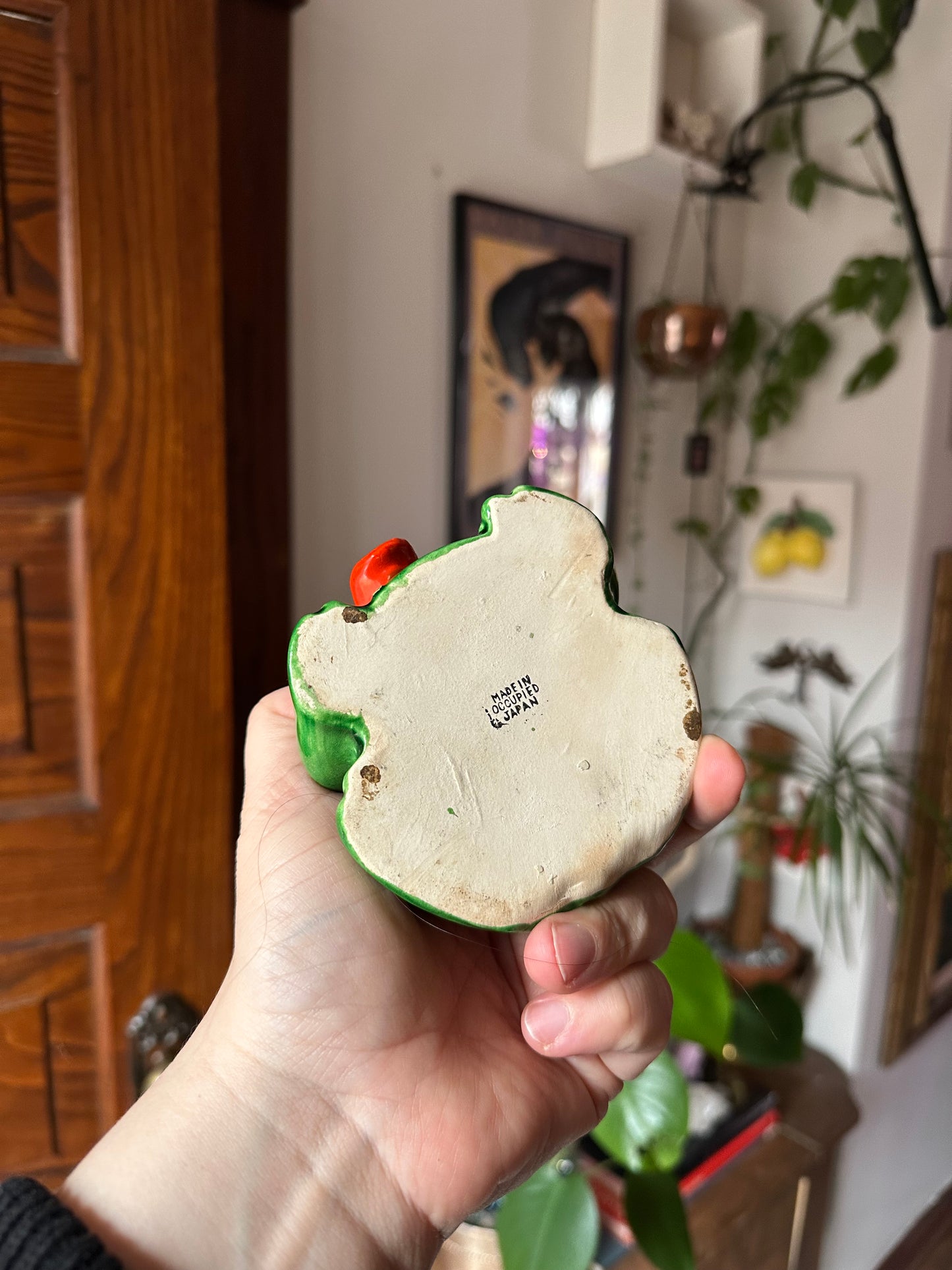 Vintage Ceramic Frog Ashtray Occupied Japan MCM