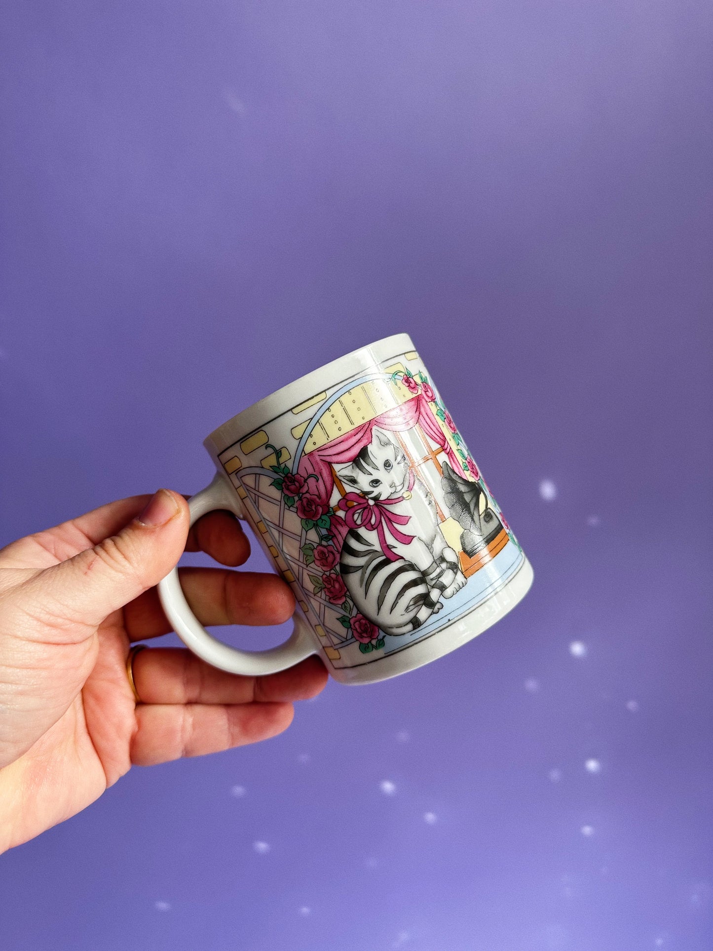 Vintage 80s Ceramic Cat Mugs