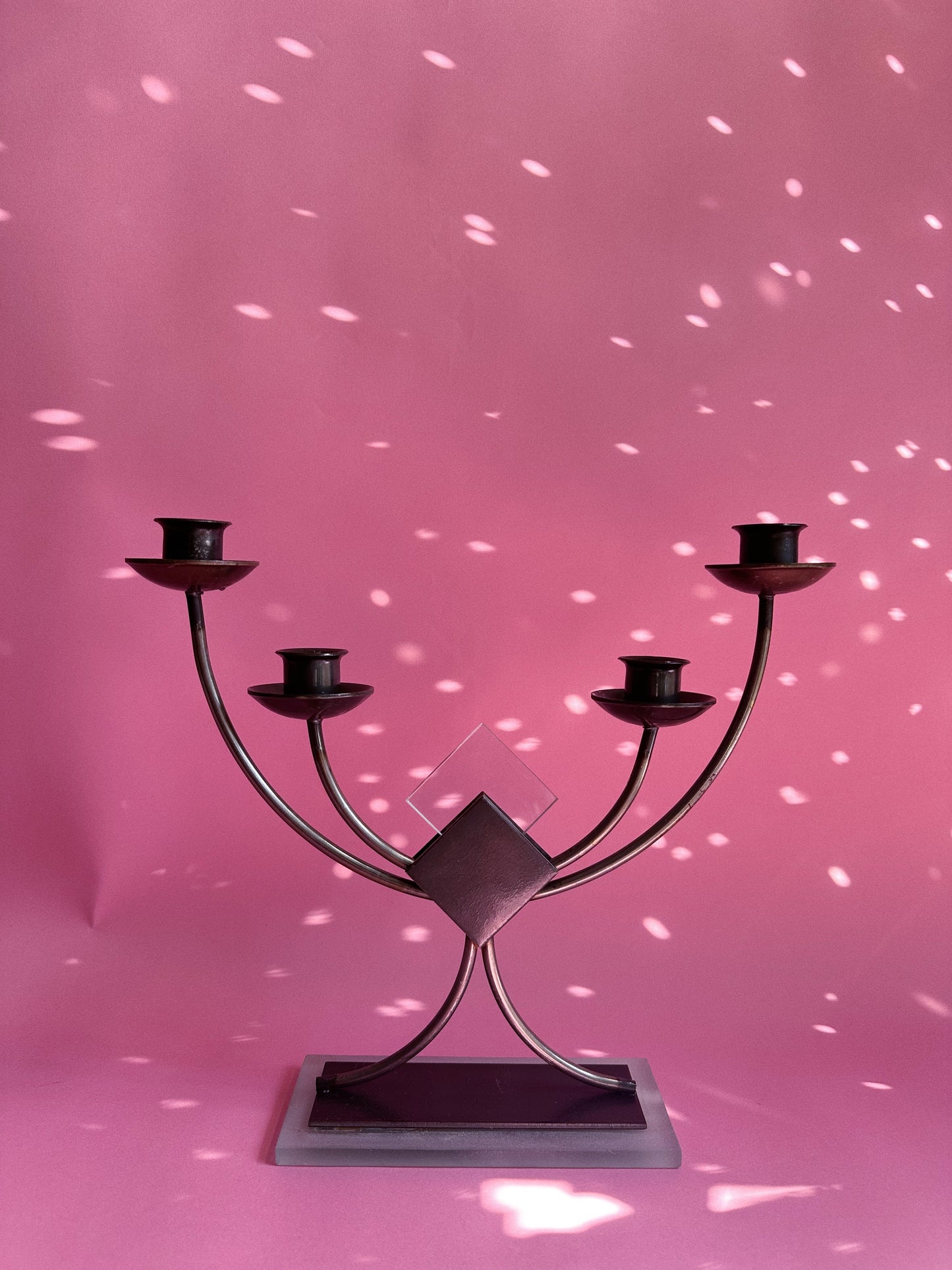 Vintage Cast Iron Post Modern Candelabra