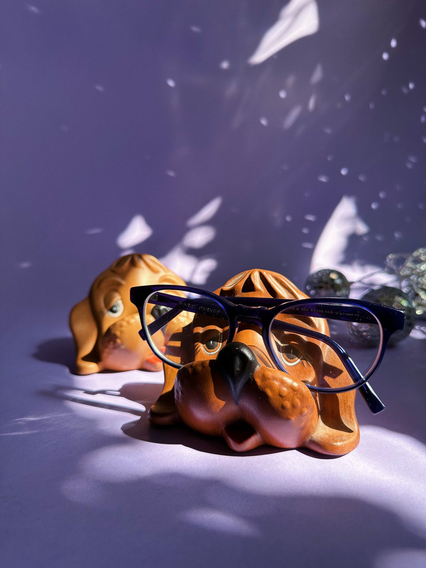 Ceramic Brown Vintage Dog Eye / Sun Glasses Holders