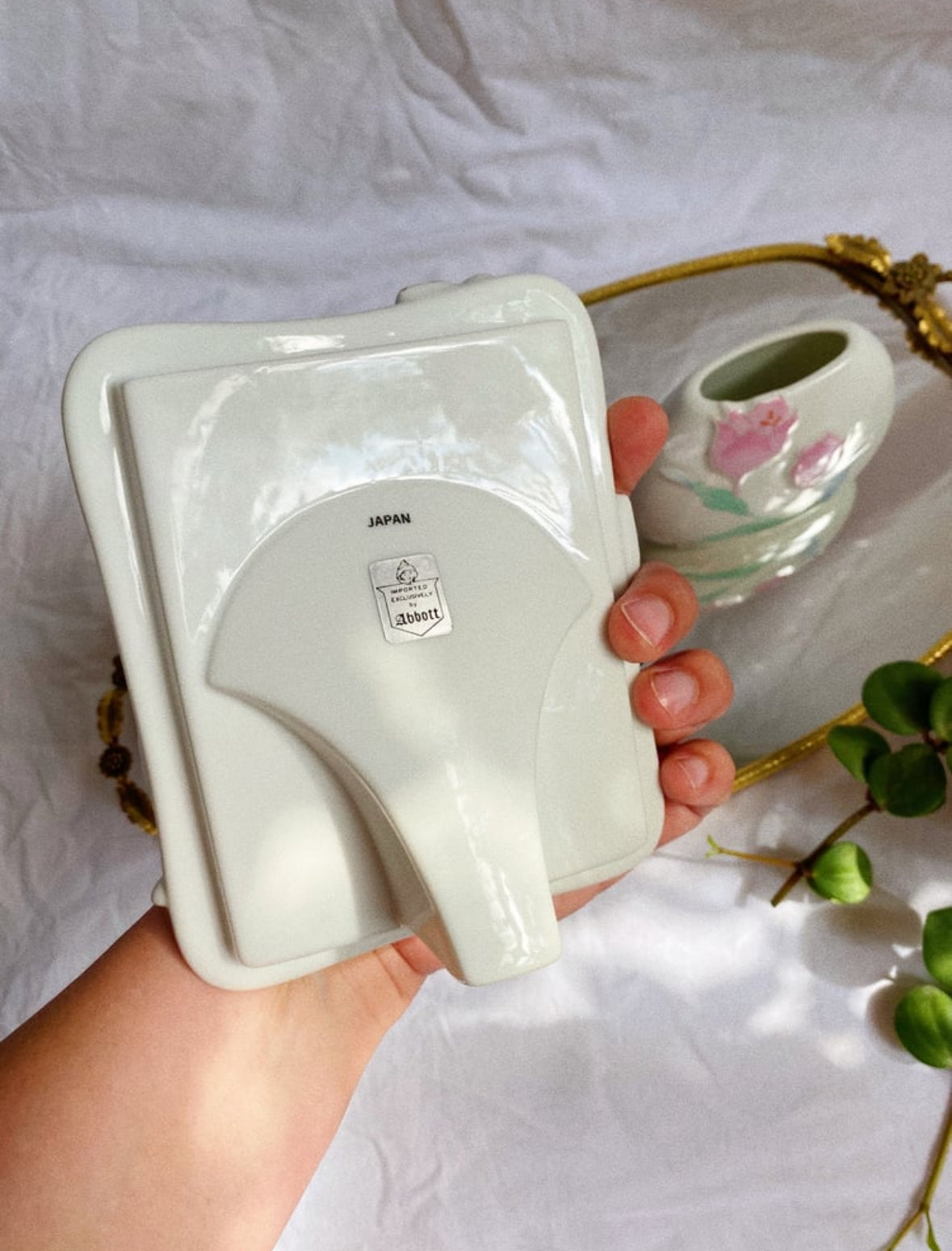 Vintage Porcelain Photo Frame & Vase