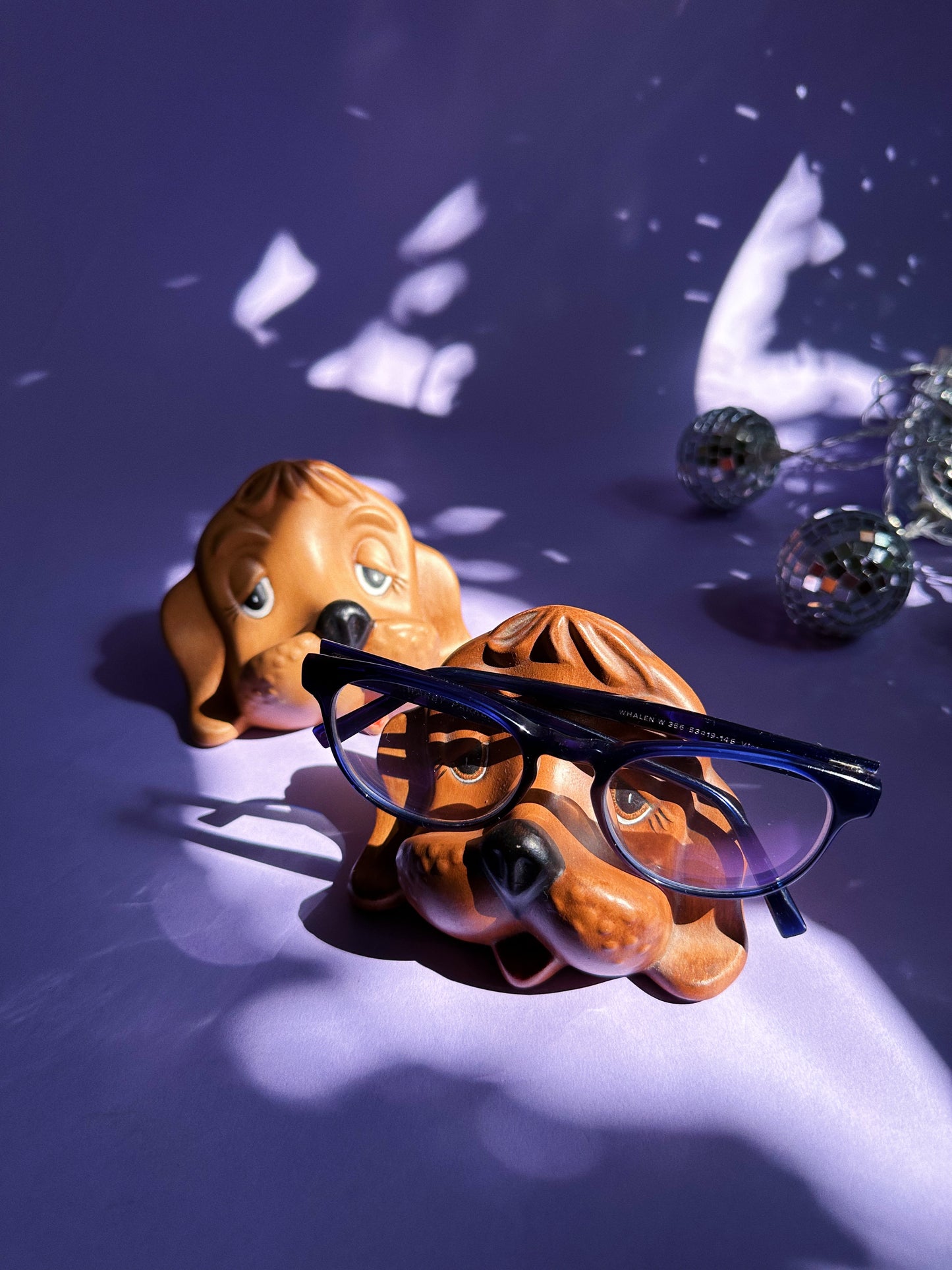 Ceramic Brown Vintage Dog Eye / Sun Glasses Holders