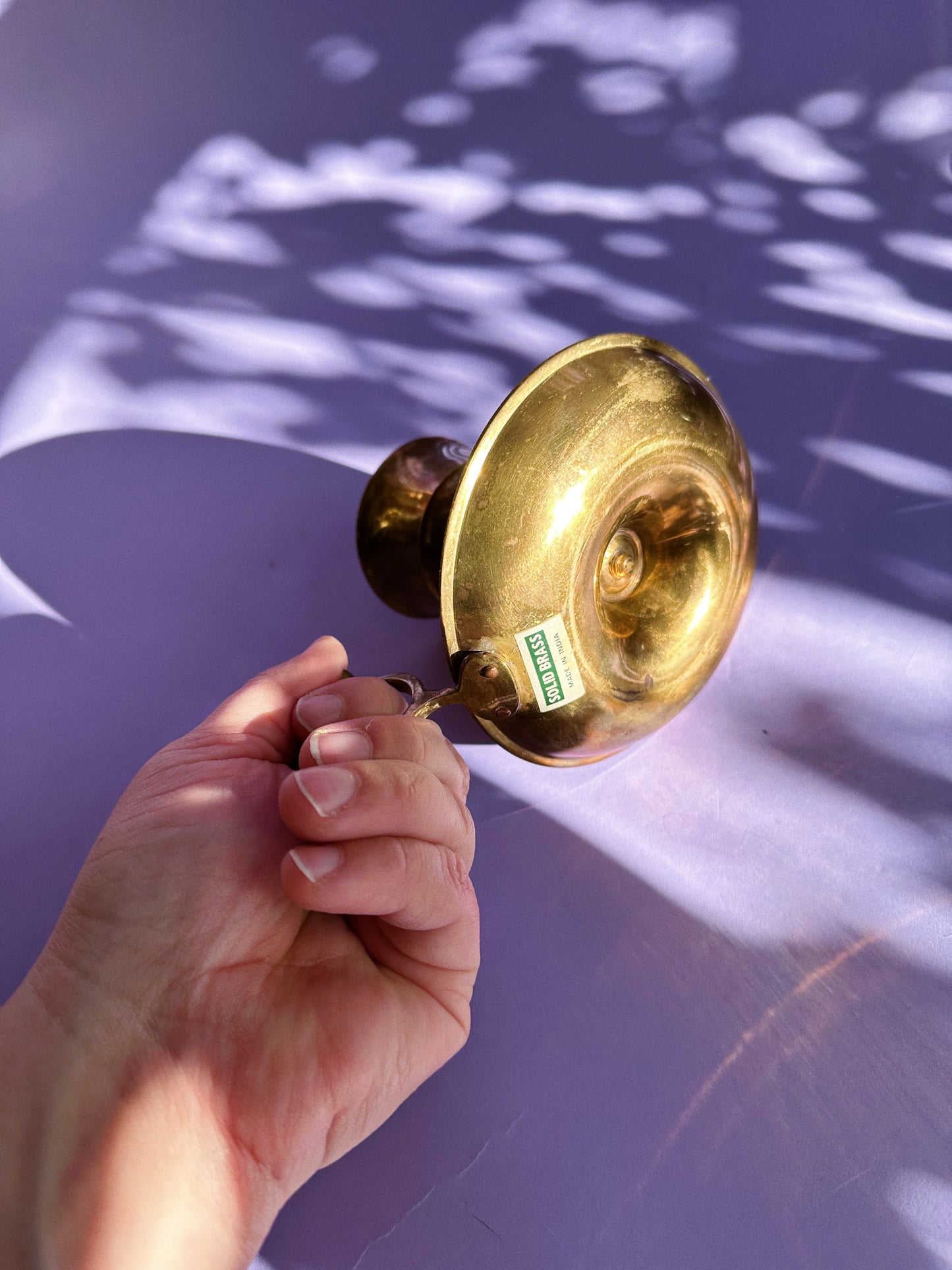 Vintage Solid Brass Chamber Candlestick for Taper Candles