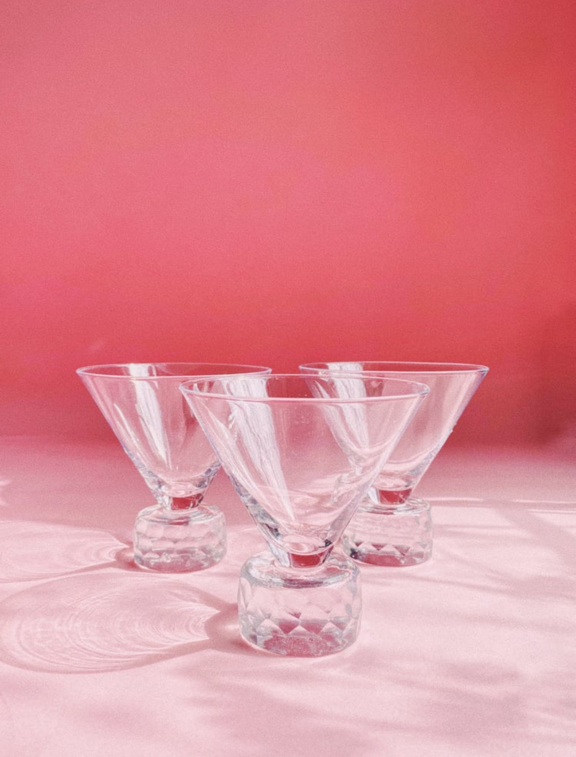 Ice Cube Bottomed Martini Glasses