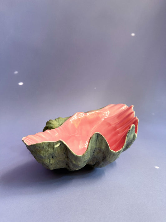 Vintage Large Ceramic Seashell Throw Dish