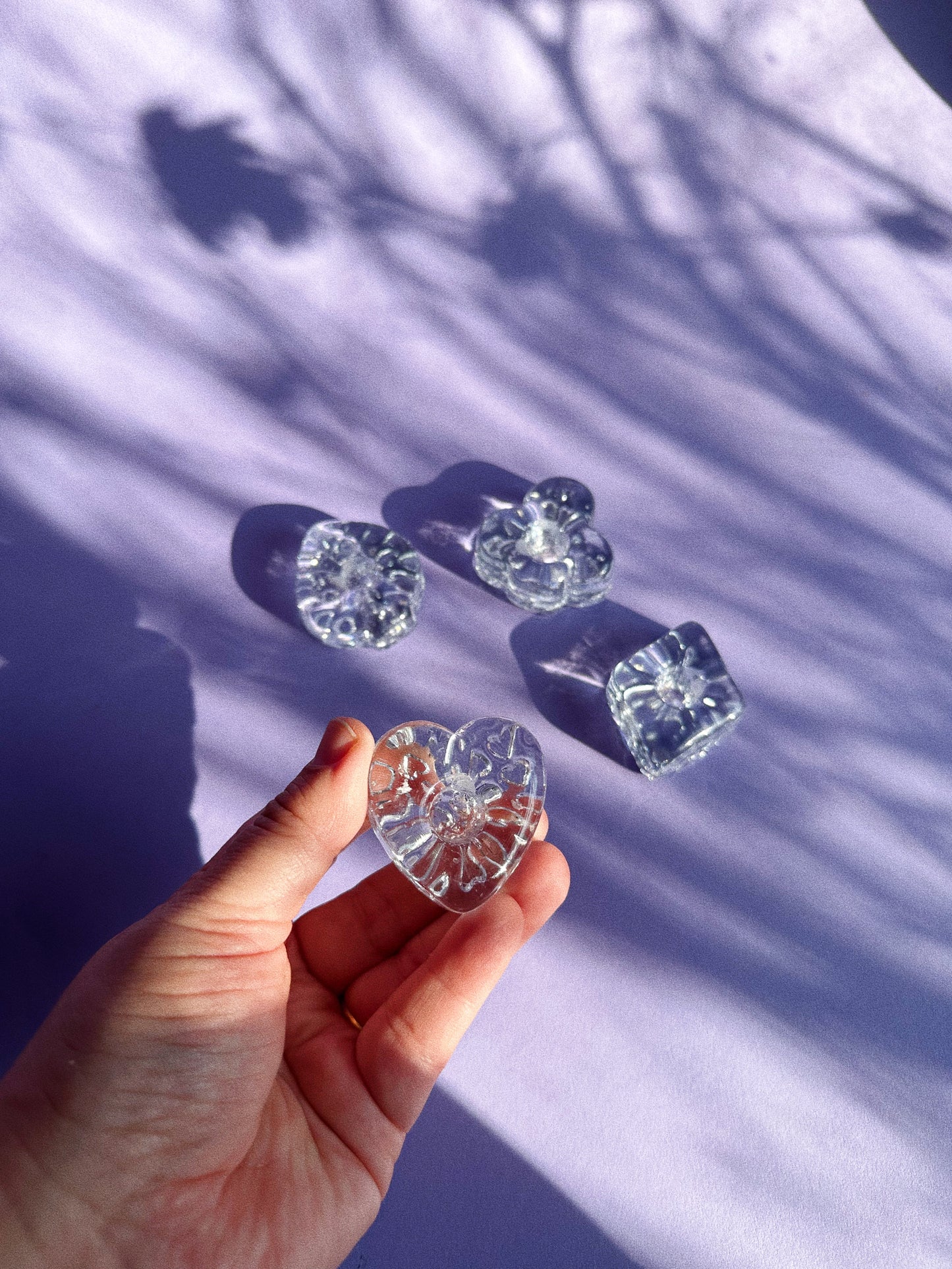 Vintage Card Deck Glass Tiny Taper Candle Holders