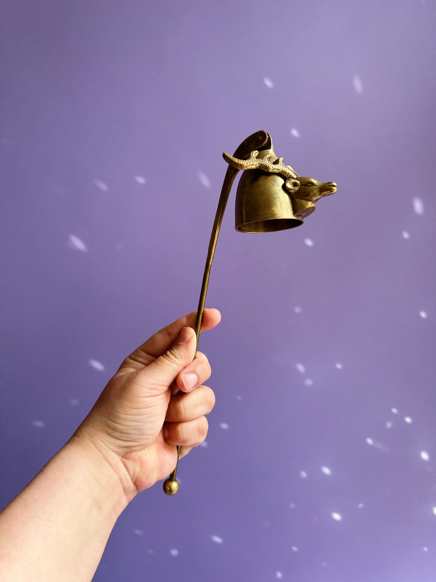 Vintage Brass Stag Deer Head Candle Snuffer Candle Extinguisher