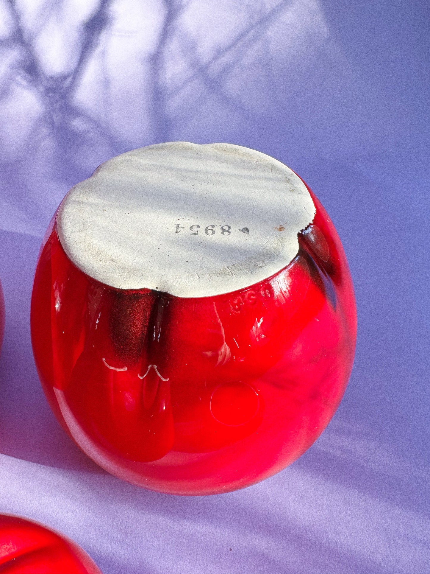 Vintage Red Ceramic Apple Canisters & Salt Pepper Shakers