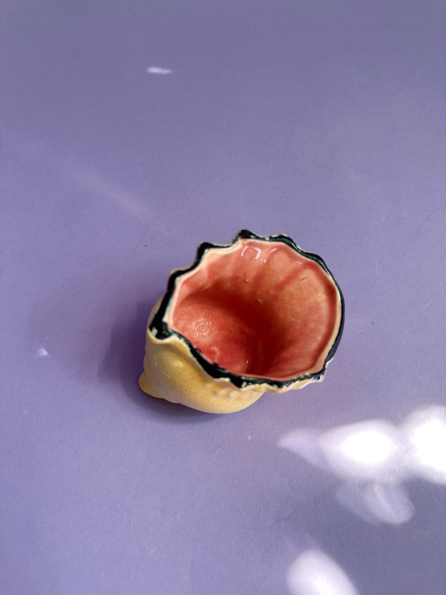 Vintage Ceramic Small Seashell Ring Dish