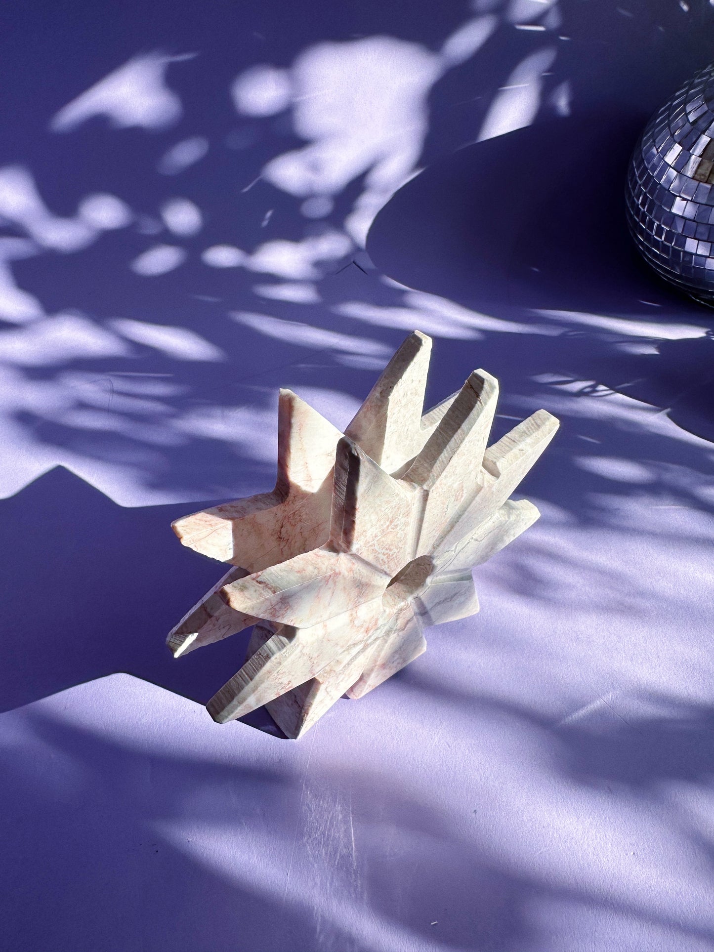 Vintage Pink Stone / Alabaster Starburst Napkin / Letter Holder