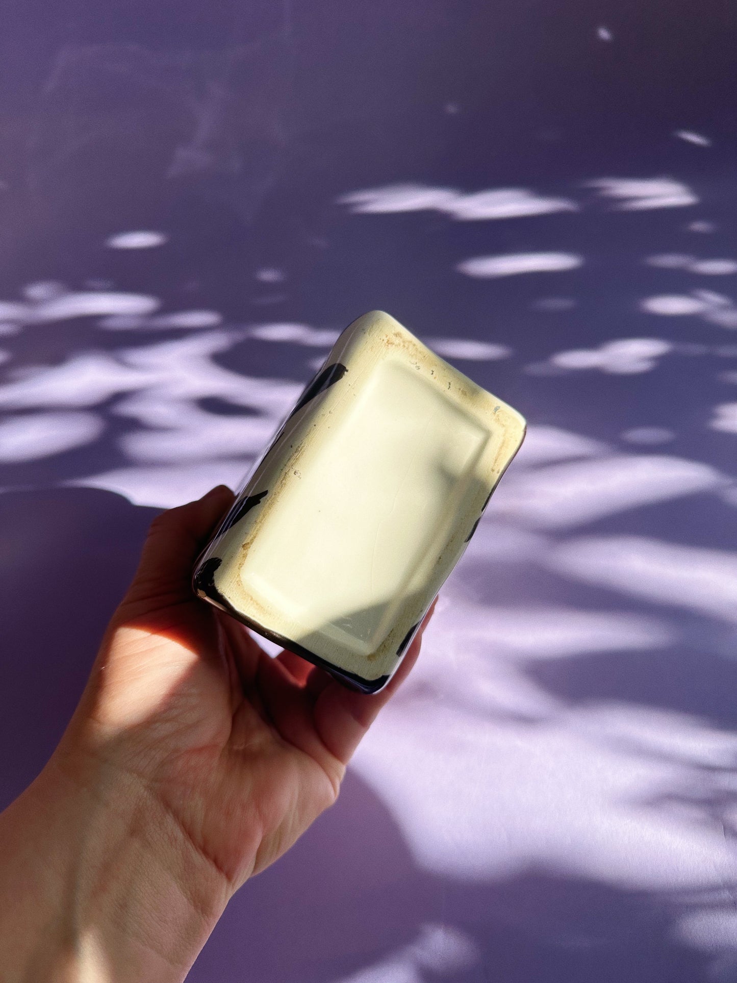 Vintage Ceramic Zebra Print Purse Vase