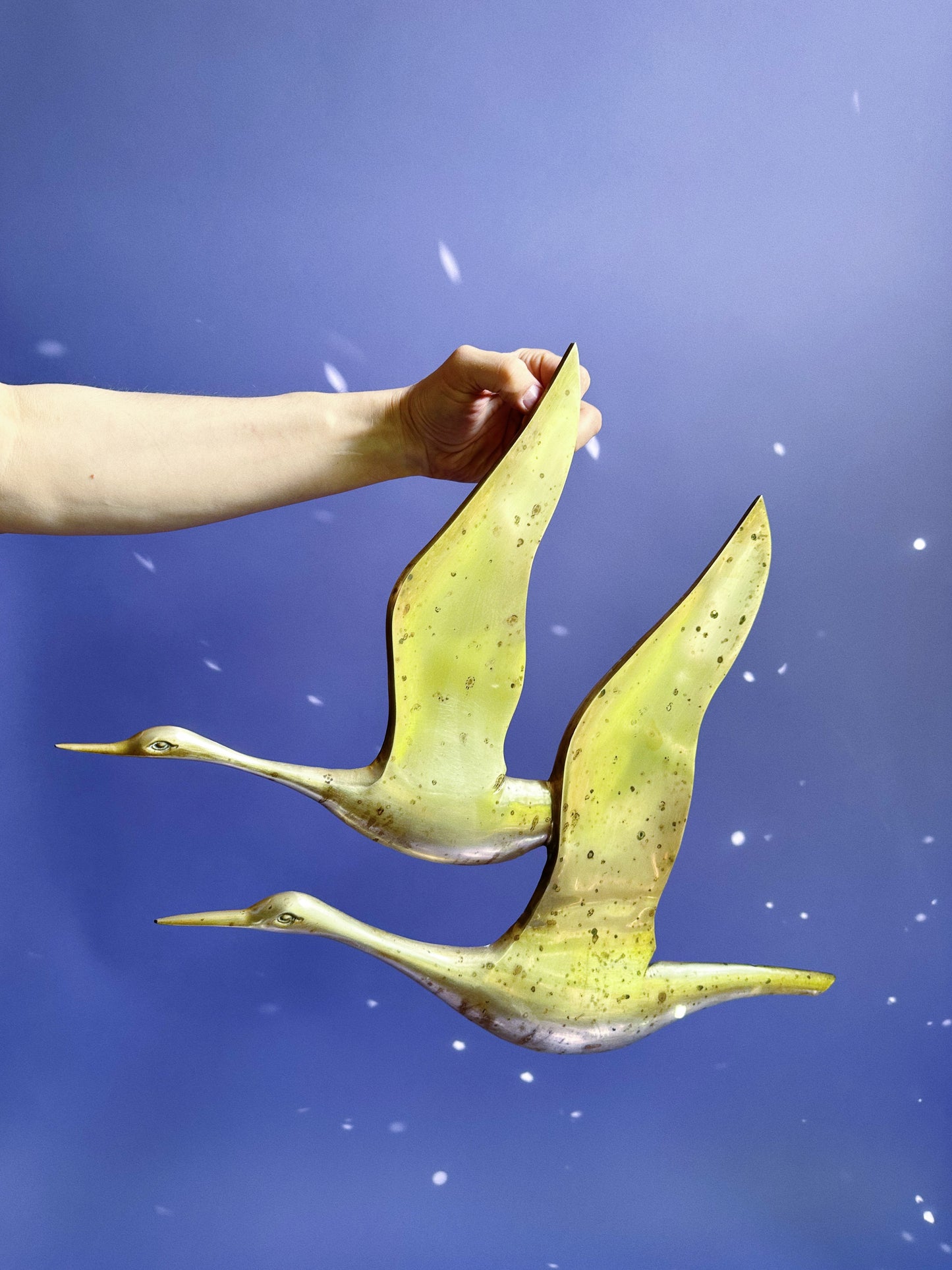 Vintage Brass Seagulls Wall Hanging MCM