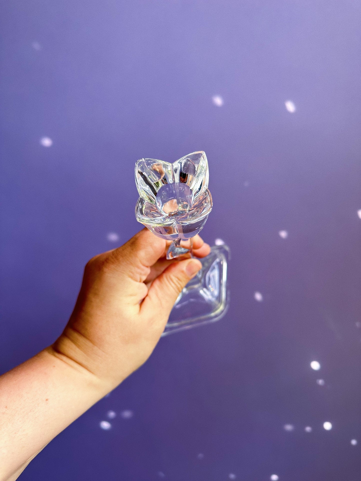 Vintage Crystal Tulip Candlestick Pair