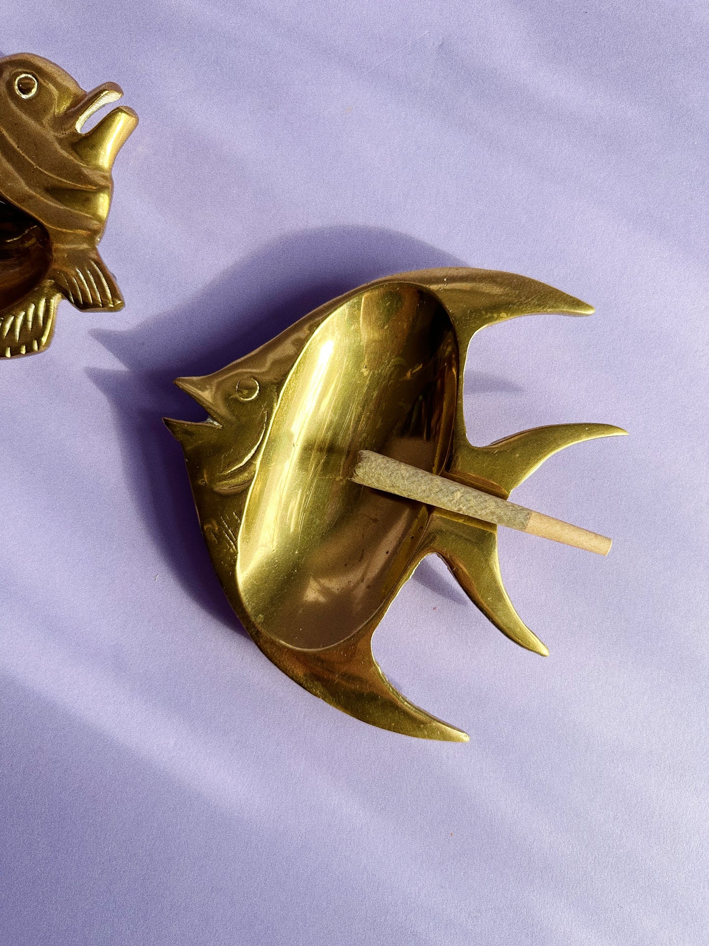 Vintage Solid Brass Fish Ashtrays