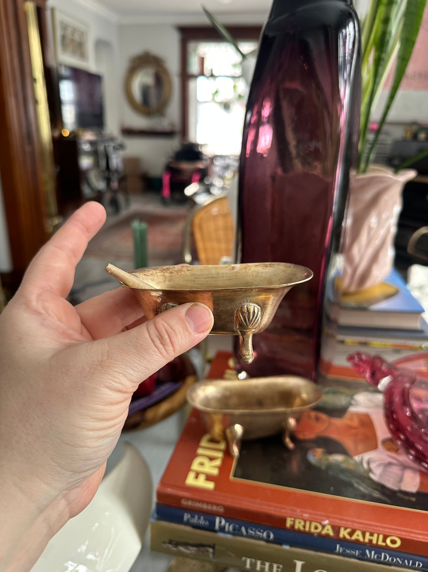 Vintage Brass Bath Tub Sculptures