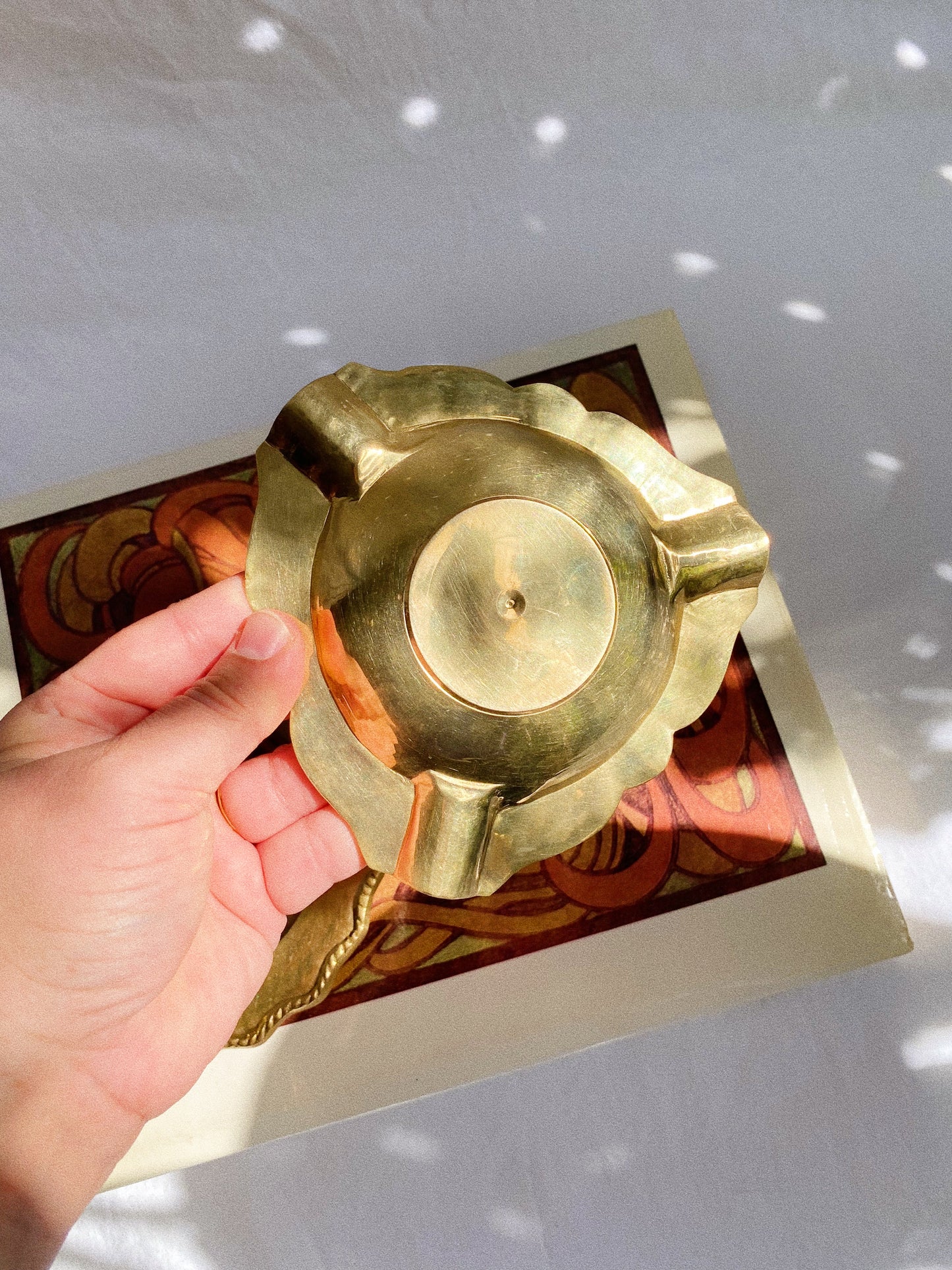 Vintage Solid Brass Ashtrays Rope Detail