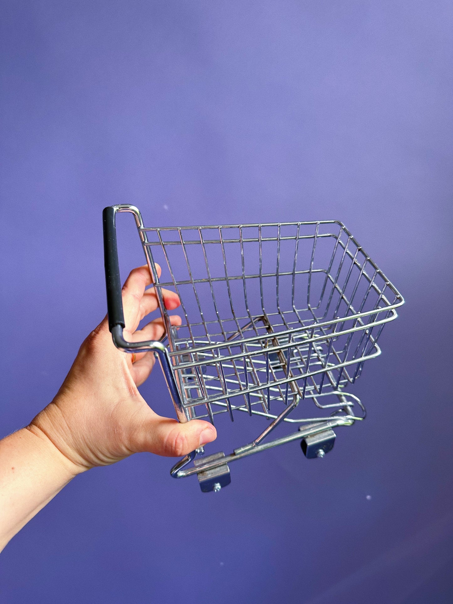 Mini Small Shopping Trolley Cart Metal Basket Collectable