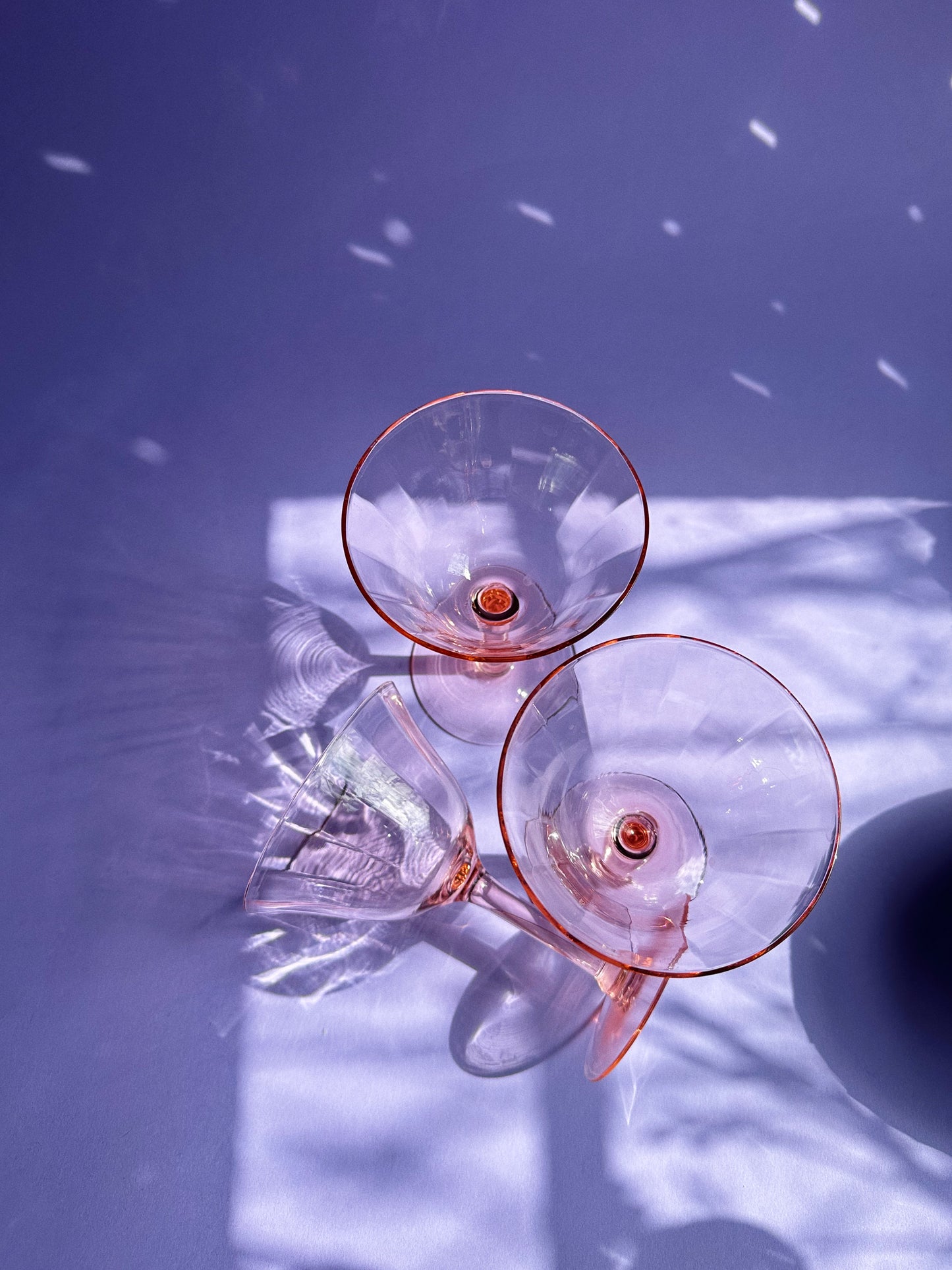 Vintage Pink Cocktail - Martini Glasses,  1950's