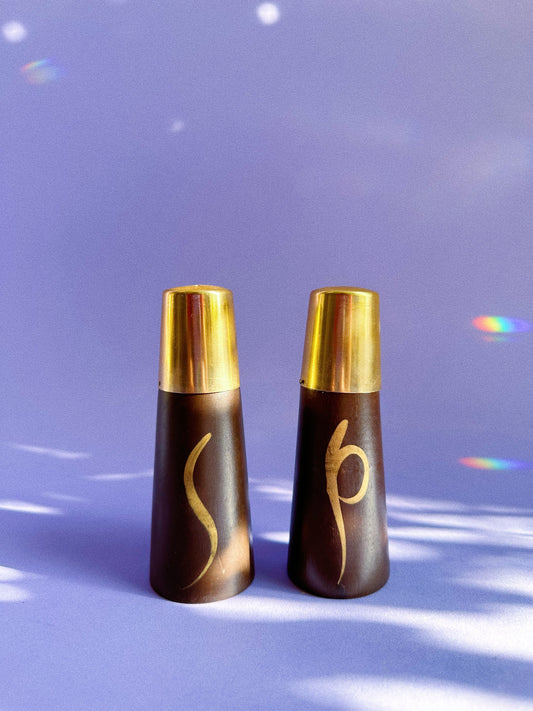 Mid-Century Modern Salt and Pepper Shaker  Vintage Set Japan Wood Retro 60s 70s Kitchen Decor