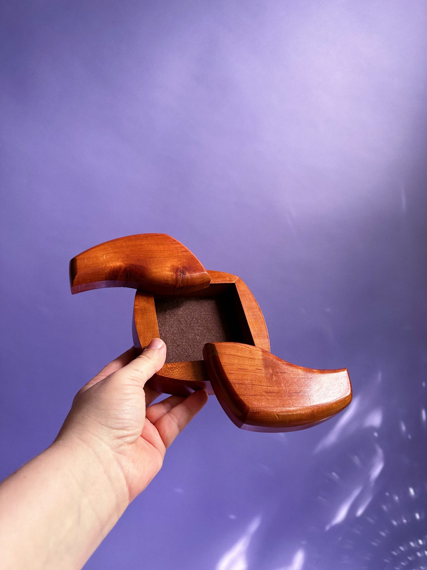 Vintage Handmade Wooden Jewelry Box