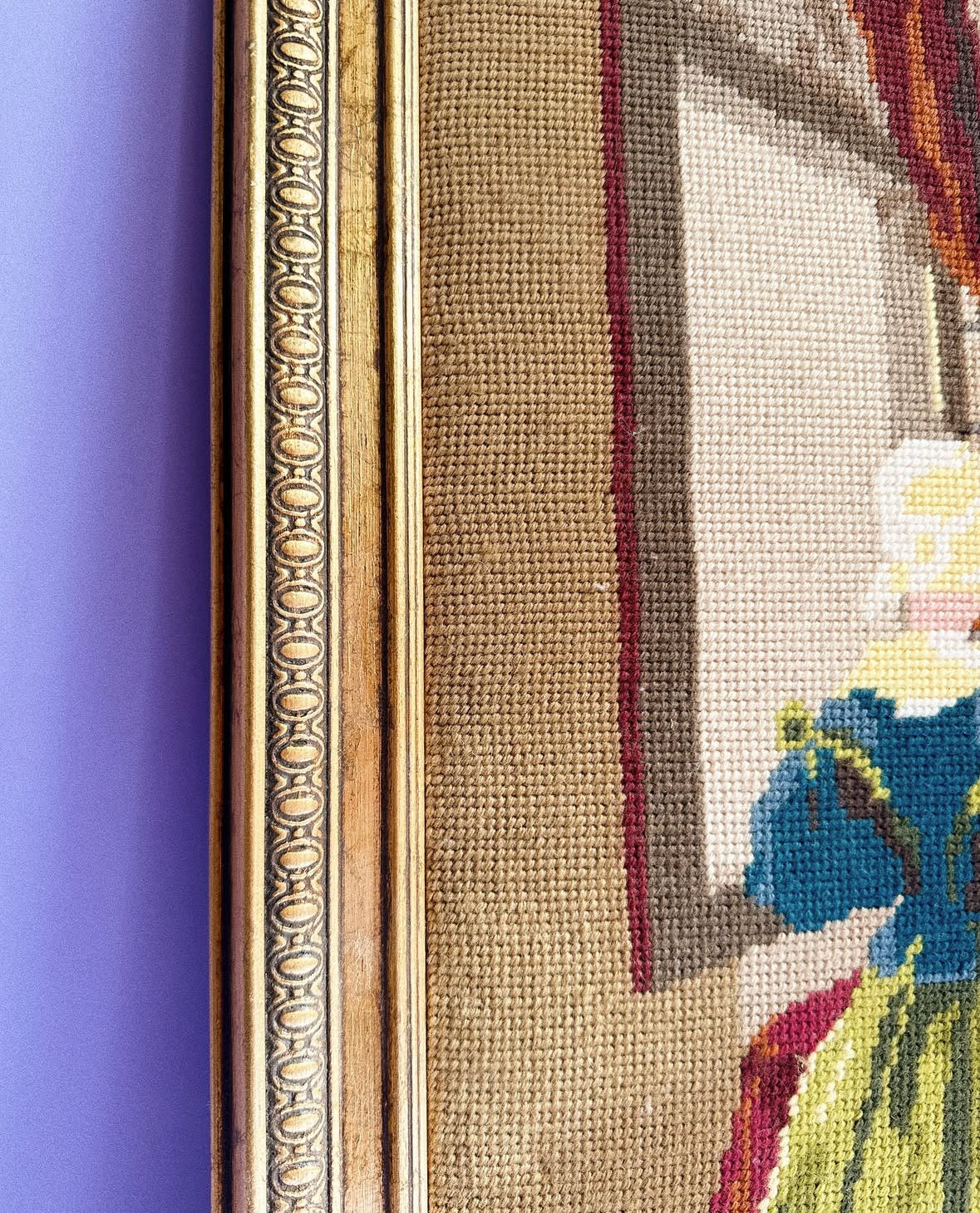 Vintage Penelope 3922 Wooden Framed Needlepoint