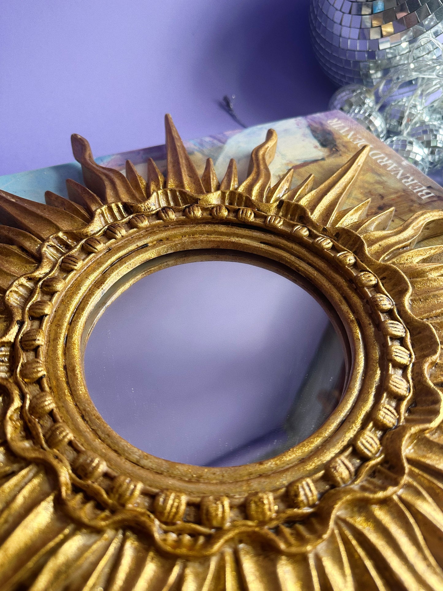 Vintage TST Inc. Sunburst Heavy Gold Wall Mirror - MCM - Hollywood Regency