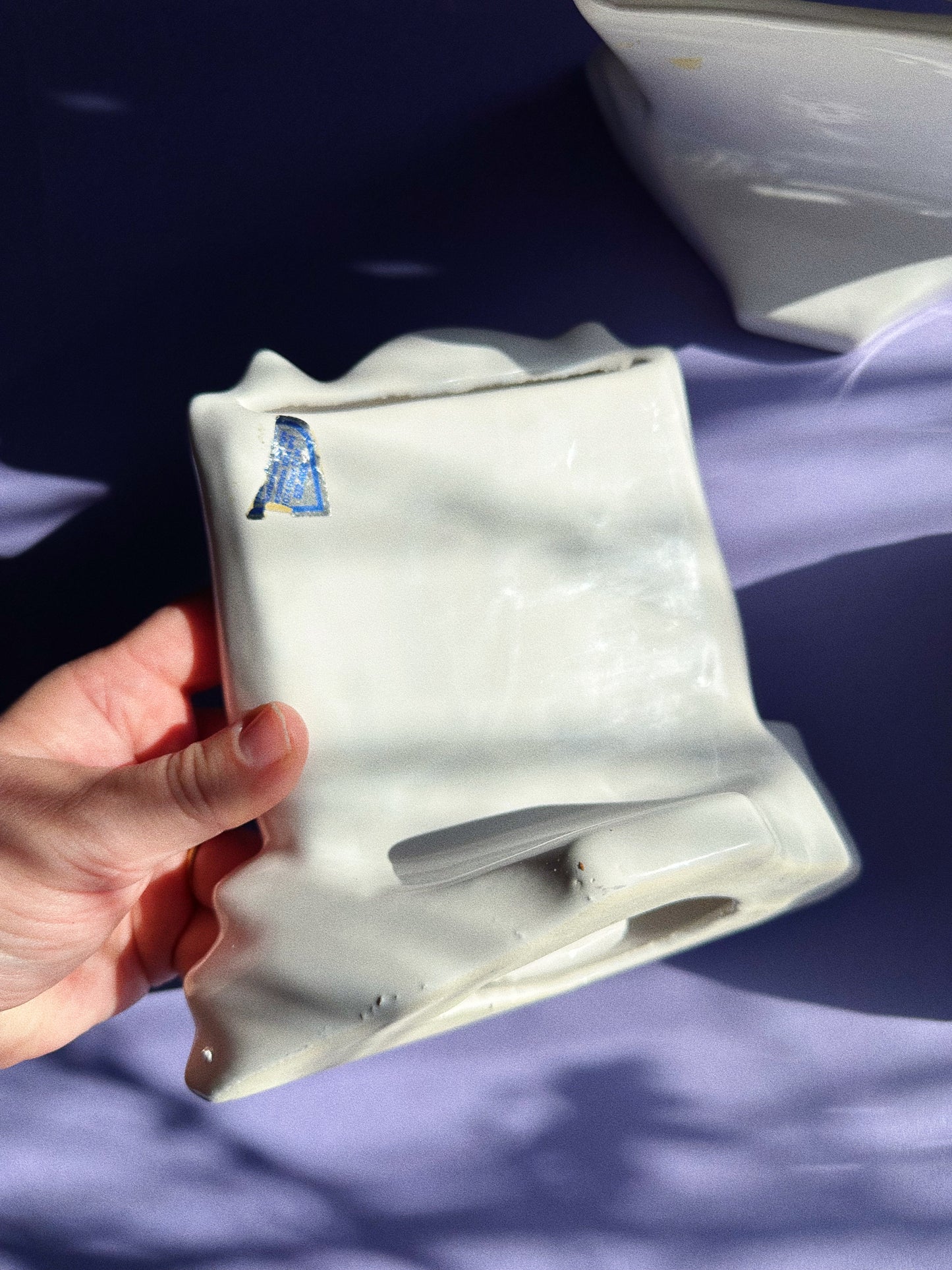 Vintage Pair of Iridescent White Lady Grace Photo Frames