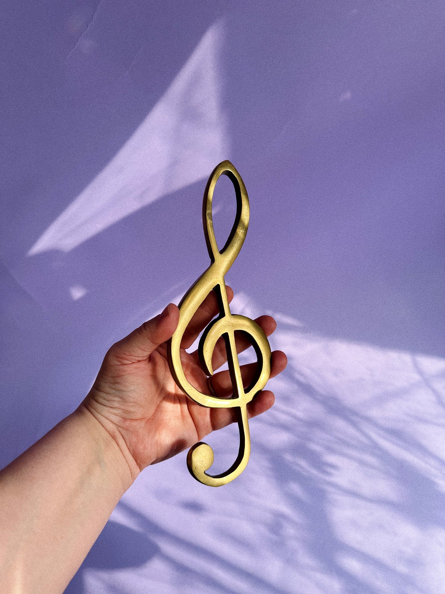 Vintage Brass Treble Clef Wall Hanging