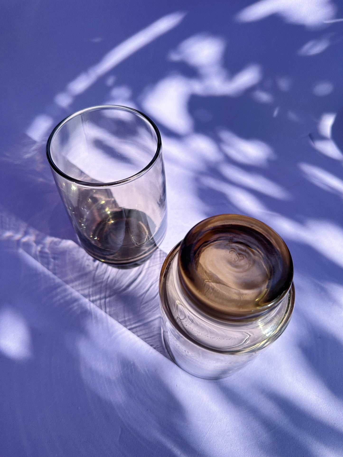 1970s Libbey Glass Tawny Accent Highball Tumblers, Pair Of 2, Vintage