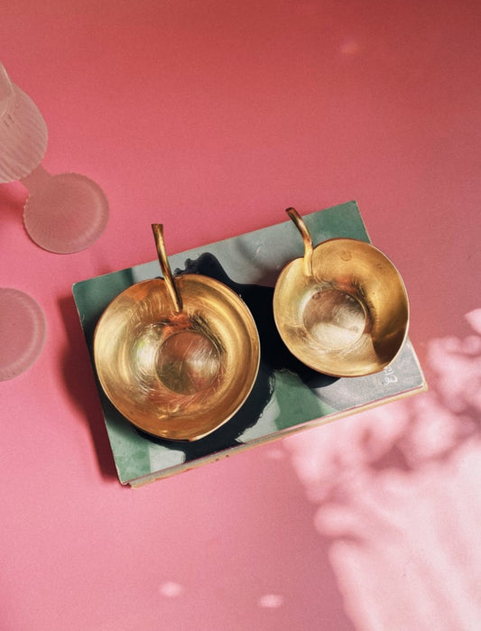 Vintage Nesting Brass Apple Dishes