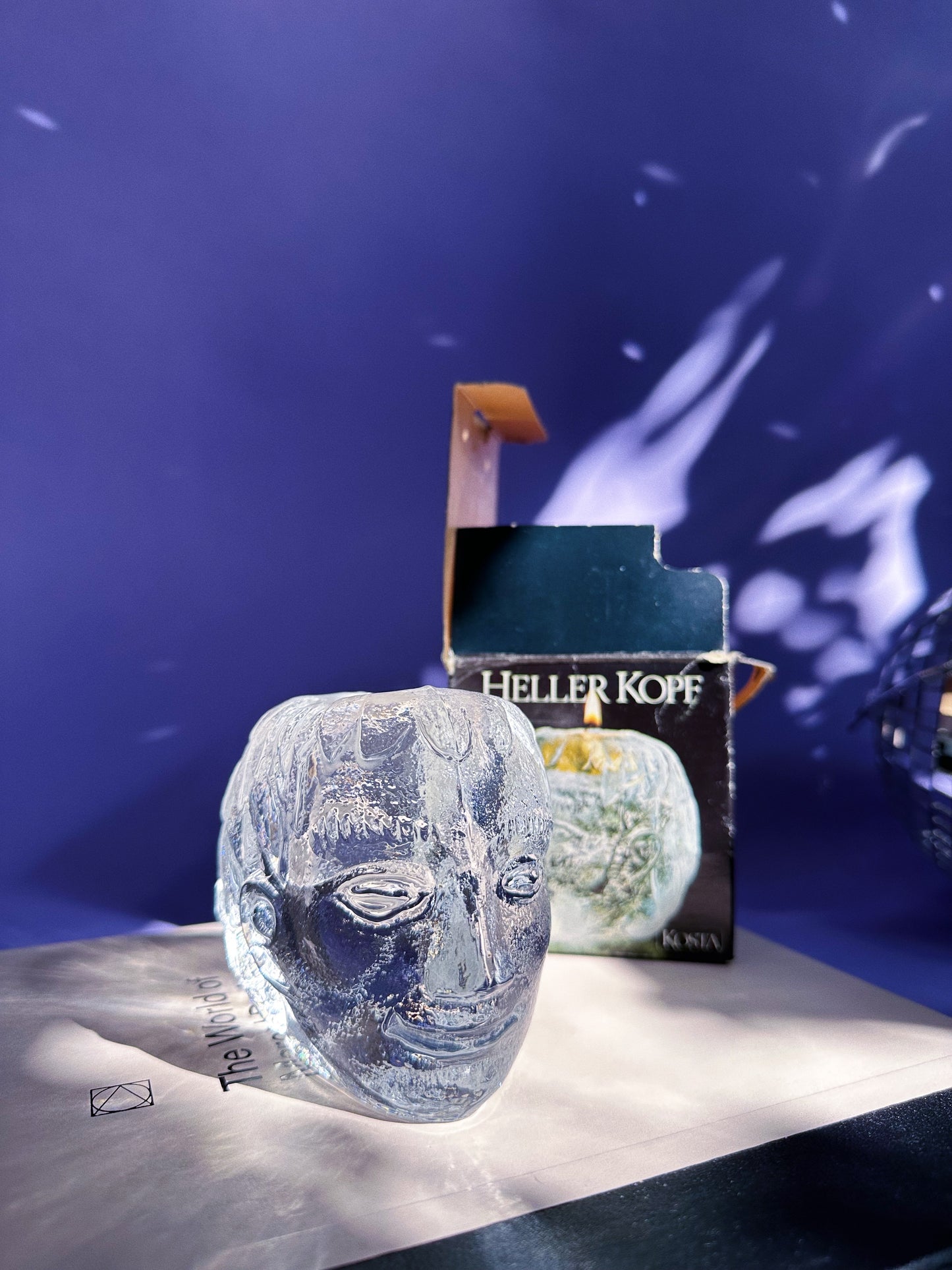 Vintage Kosta Boda Art Glass Head Candle Holder Designed by Bertil Vallien