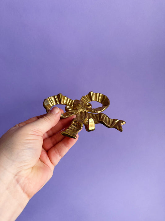 Vintage Brass Bow Wall Hook