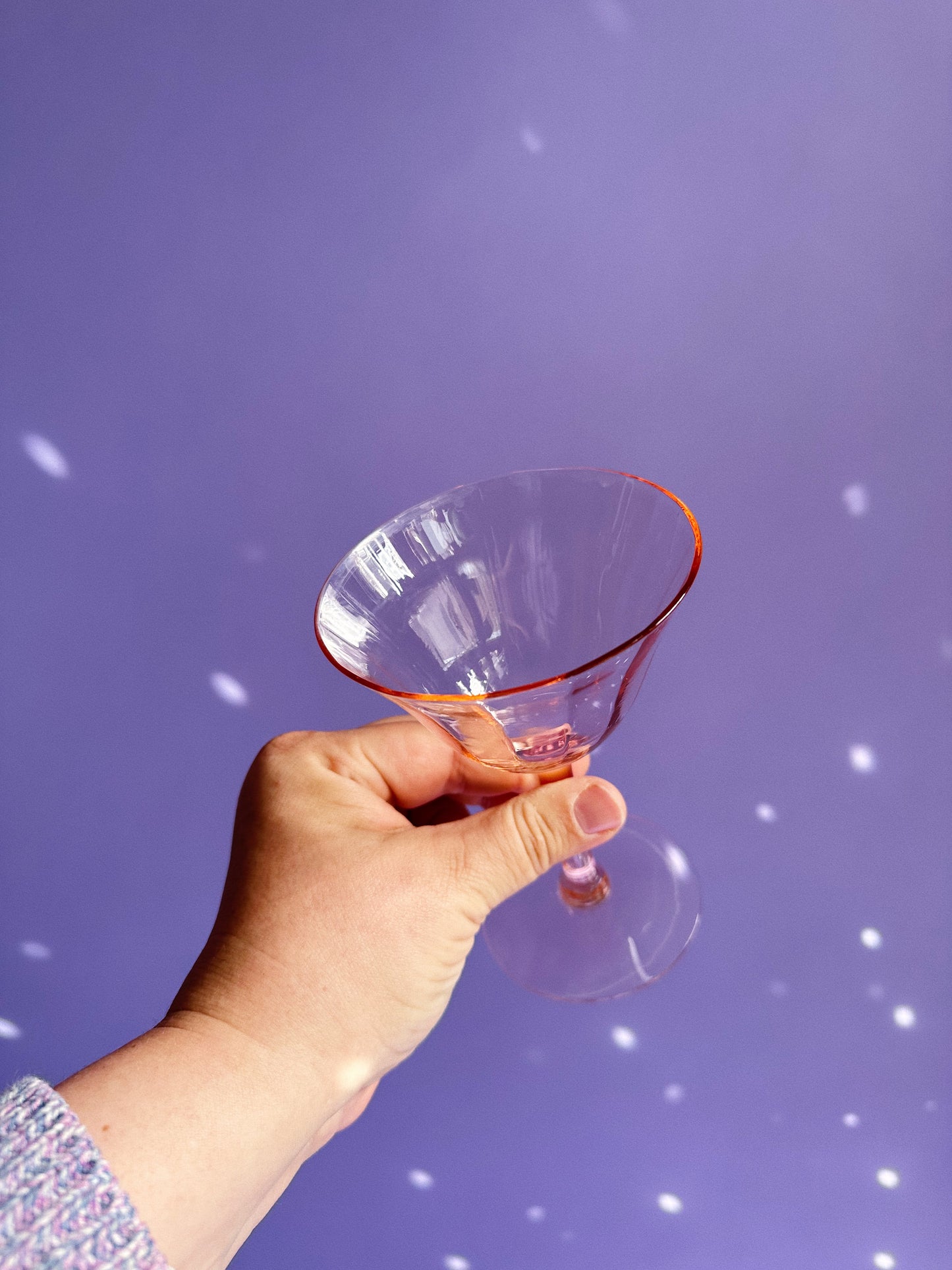 Vintage Pink Cocktail - Martini Glasses,  1950's